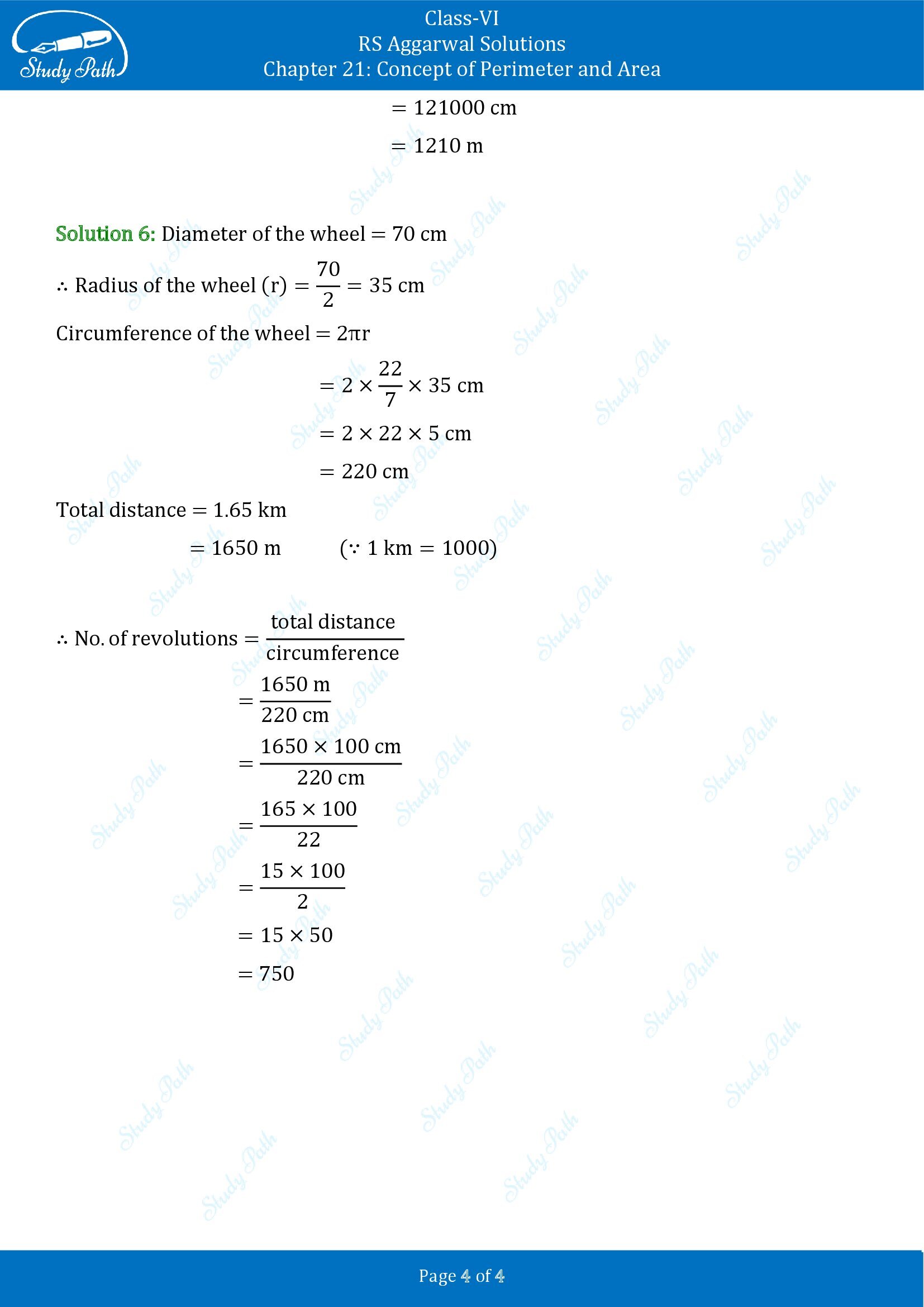 RS Aggarwal Solutions Class 6 Chapter 21 Concept of Perimeter and Area Exercise 21B 00004