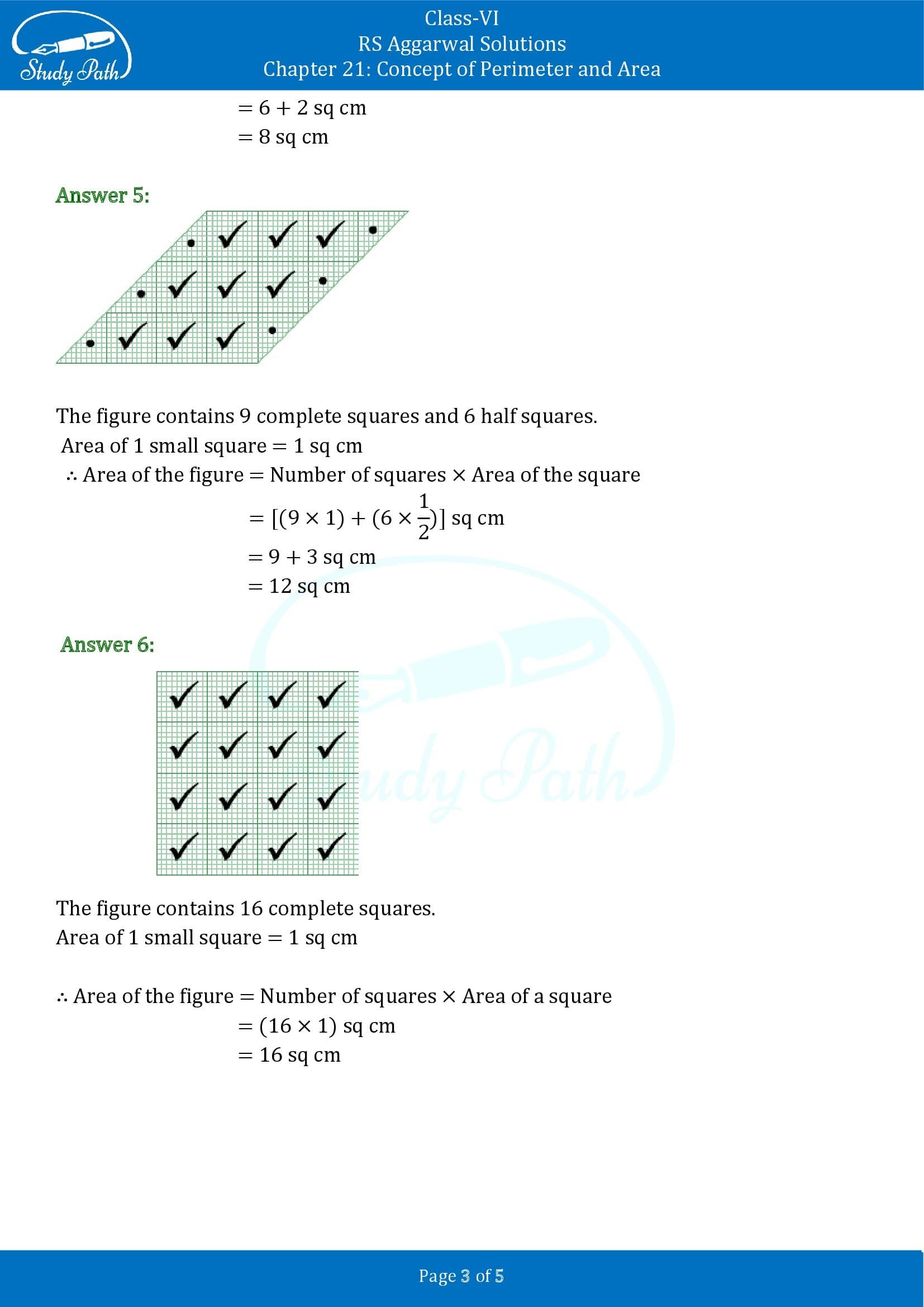 RS Aggarwal Solutions Class 6 Chapter 21 Concept of Perimeter and Area Exercise 21C 00003