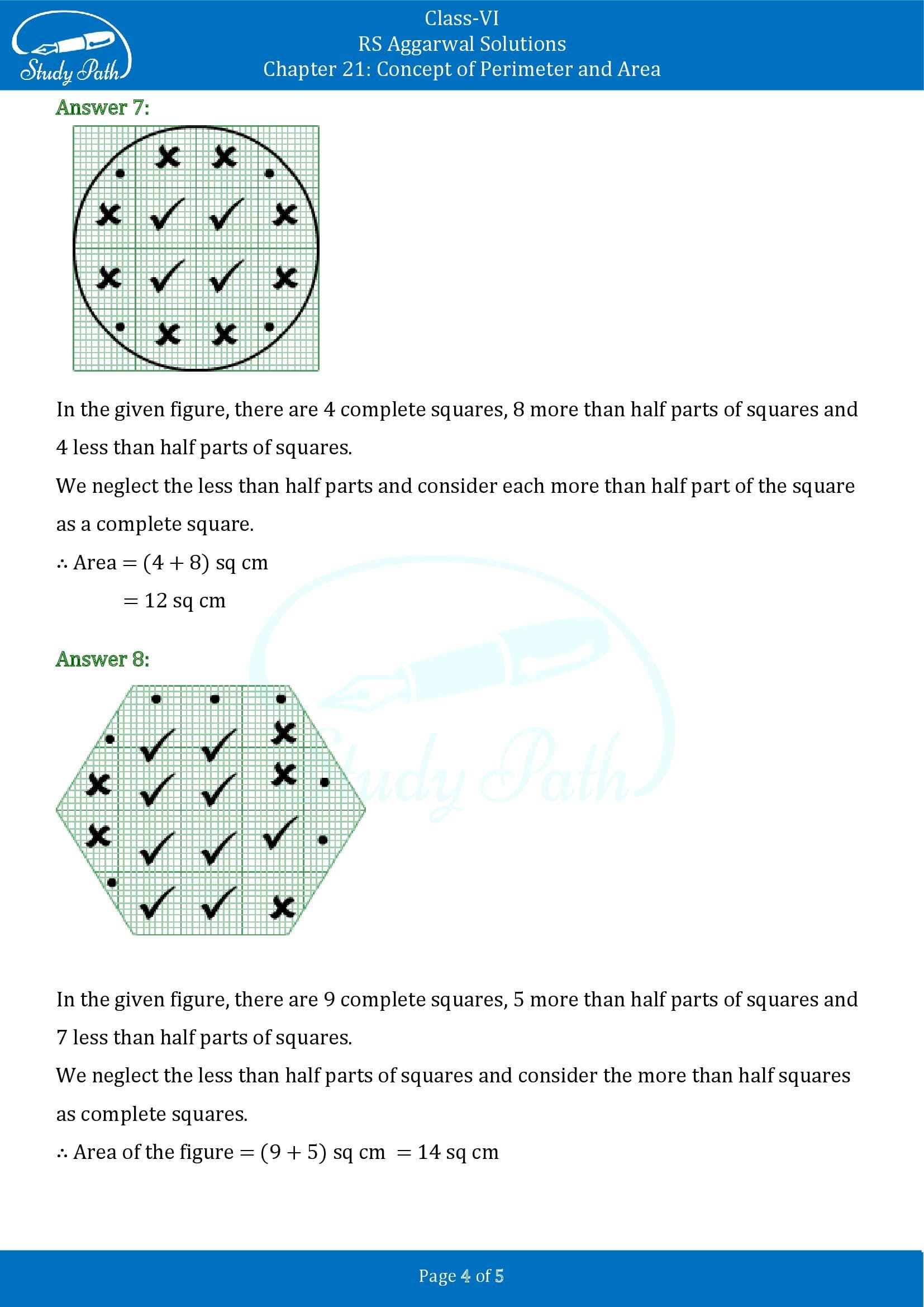 RS Aggarwal Solutions Class 6 Chapter 21 Concept of Perimeter and Area Exercise 21C 00004