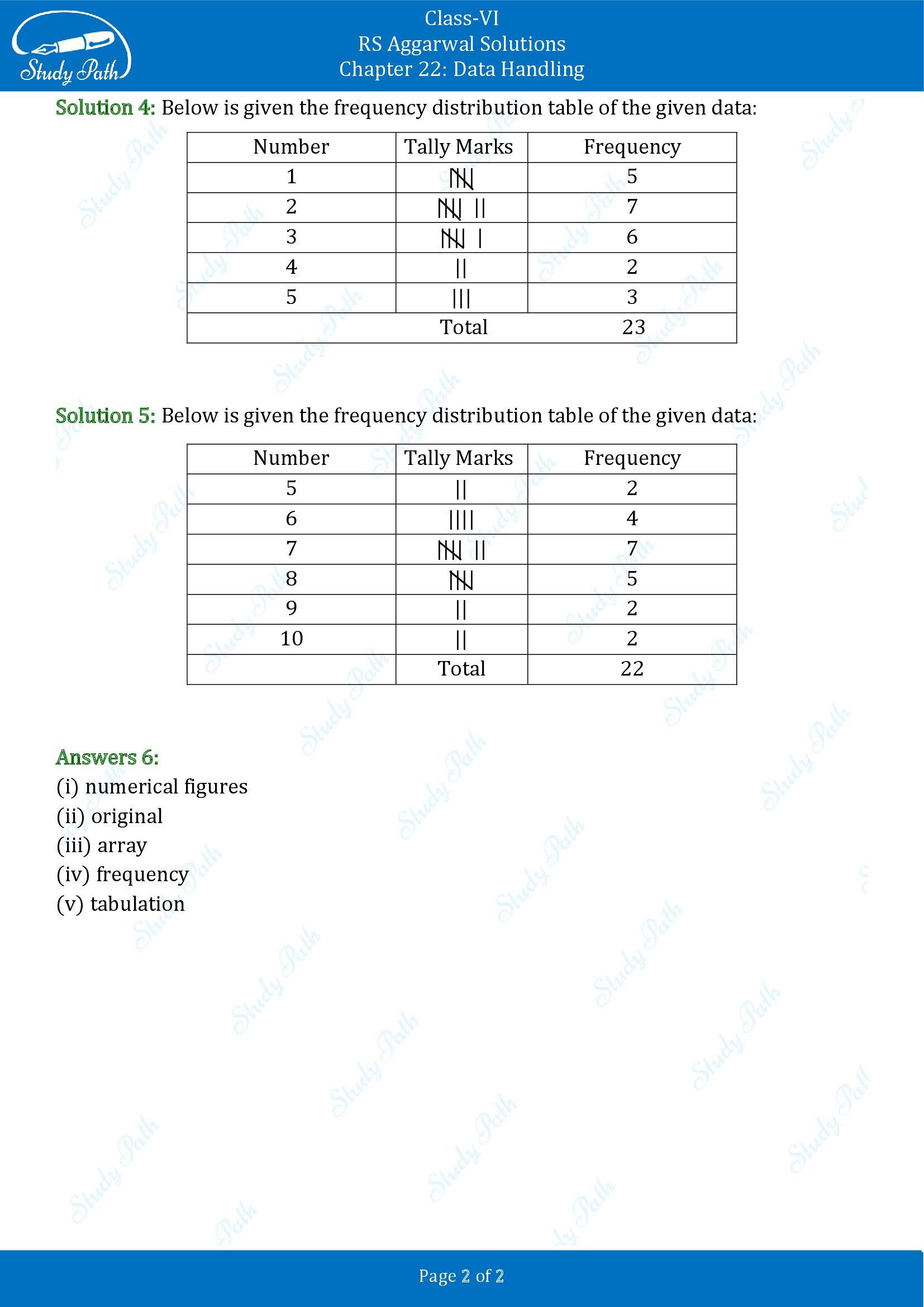 RS Aggarwal Solutions Class 6 Chapter 22 Data Handling 00002
