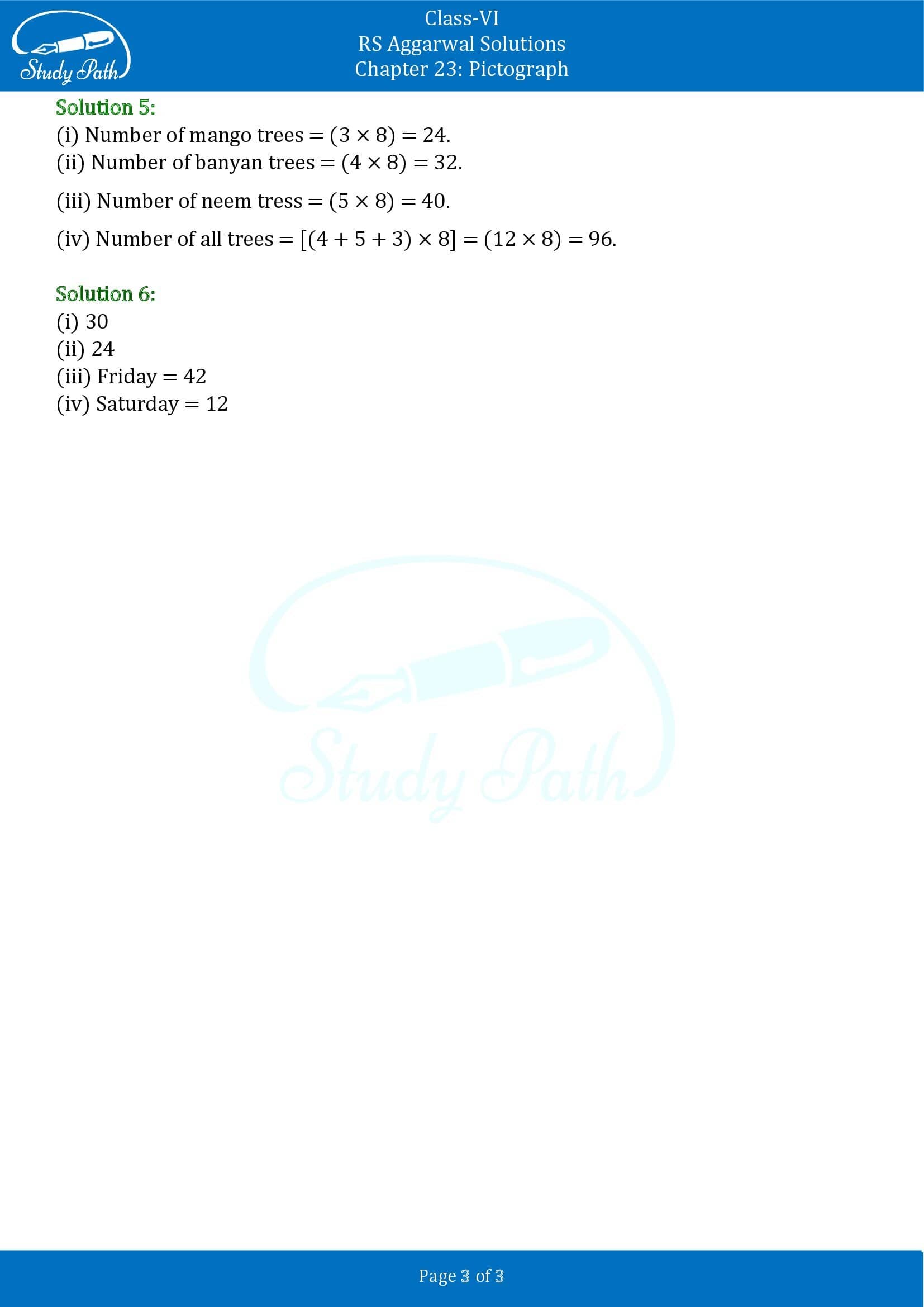 RS Aggarwal Solutions Class 6 Chapter 23 Pictograph 00003