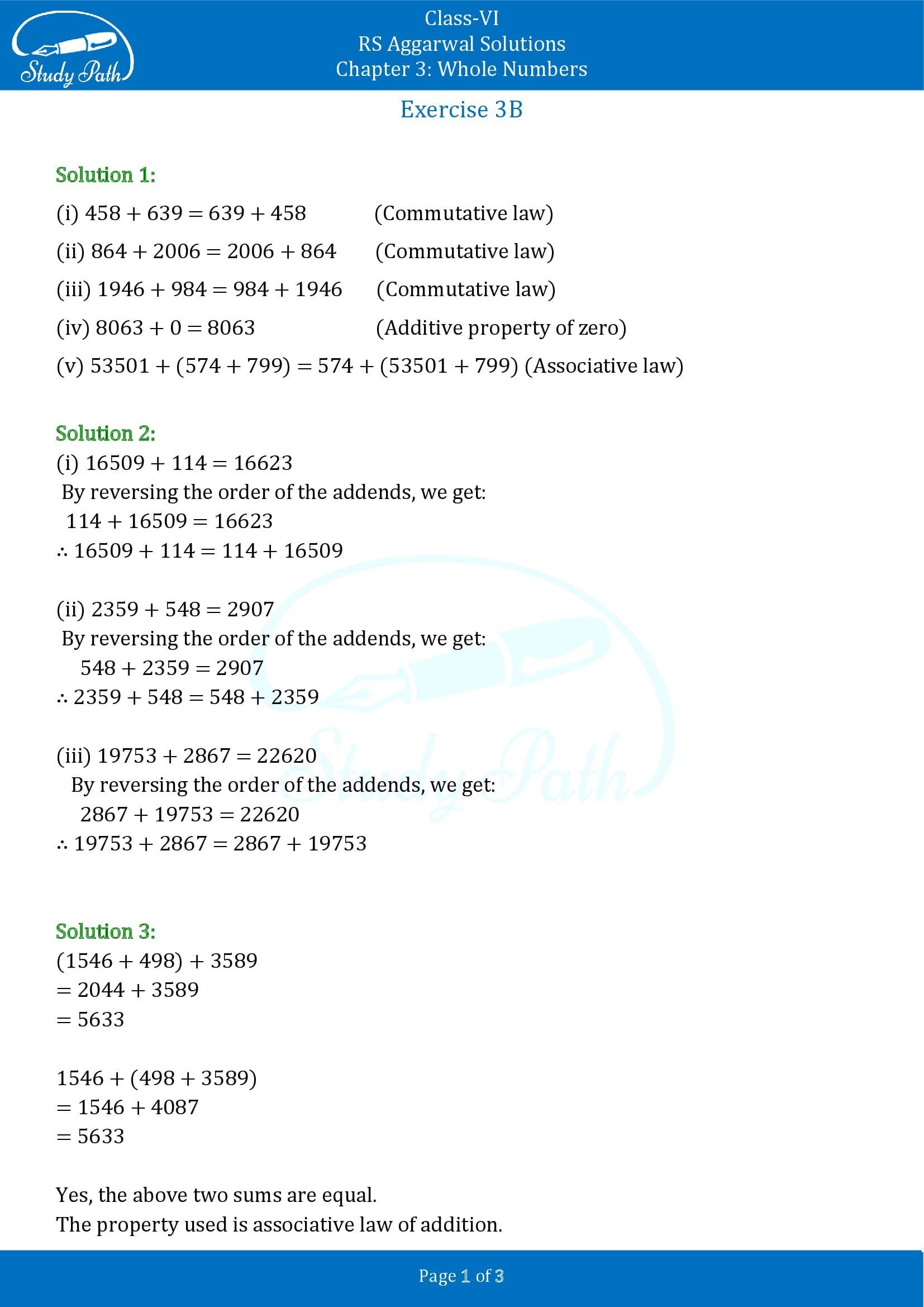 RS Aggarwal Solutions Class 6 Chapter 3 Whole Numbers Exercise 3B 00001