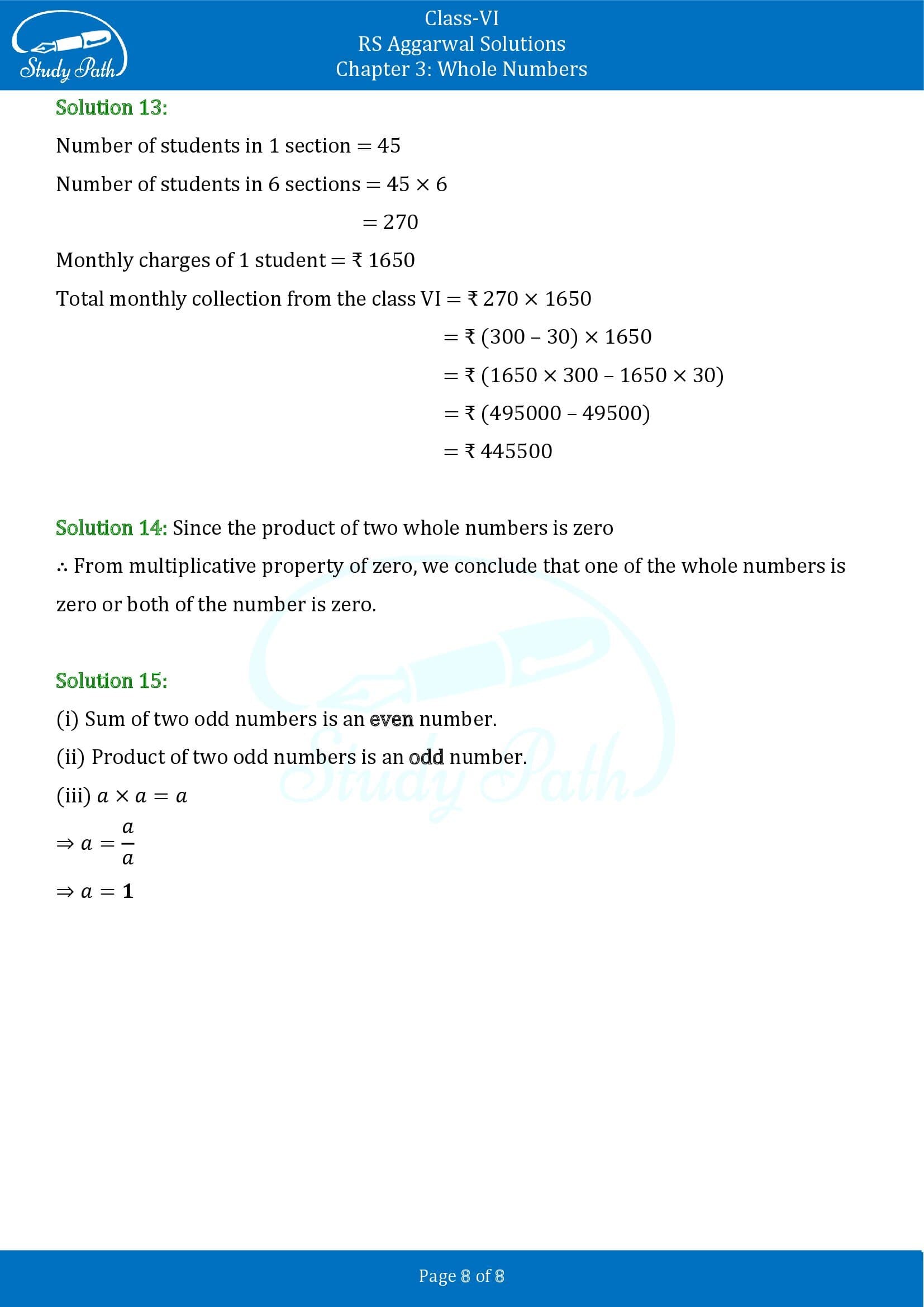 RS Aggarwal Solutions Class 6 Chapter 3 Whole Numbers Exercise 3D 0008