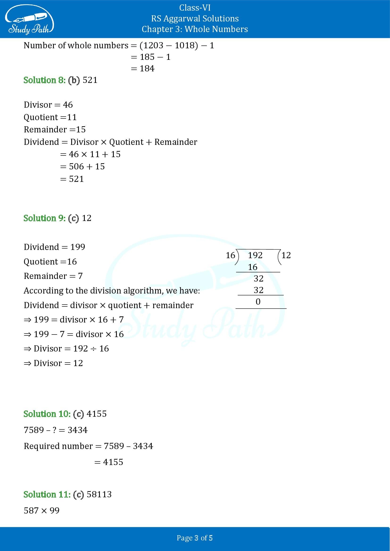 RS Aggarwal Solutions Class 6 Chapter 3 Whole Numbers Exercise 3F MCQ 00003