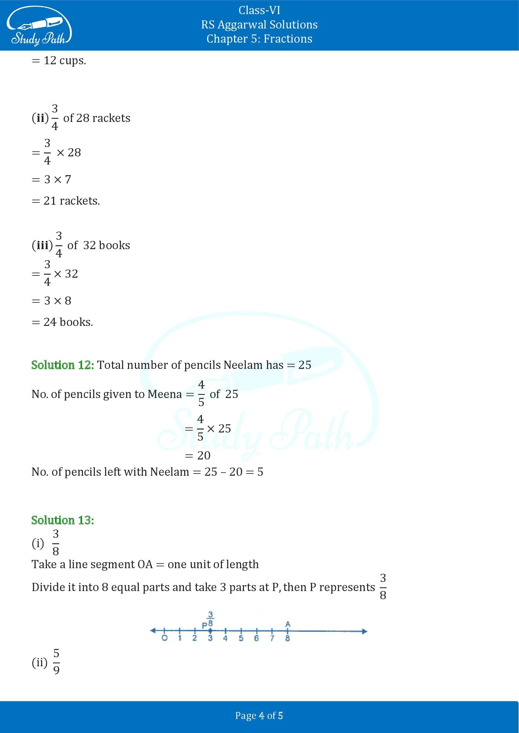 RS Aggarwal Solutions Class 6 Chapter 5 Fractions Exercise 5A 0004