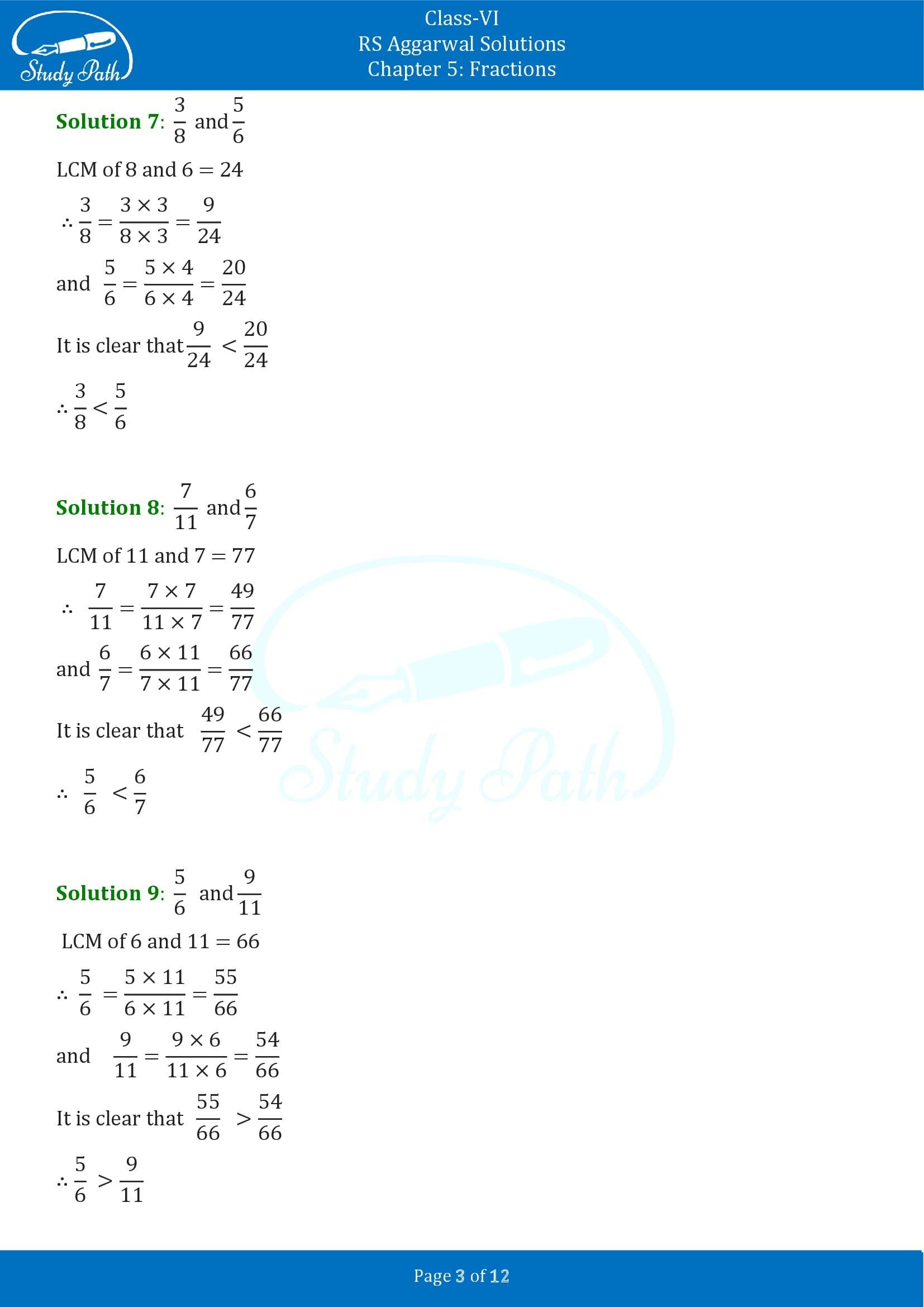 RS Aggarwal Solutions Class 6 Chapter 5 Fractions Exercise 5D 0003