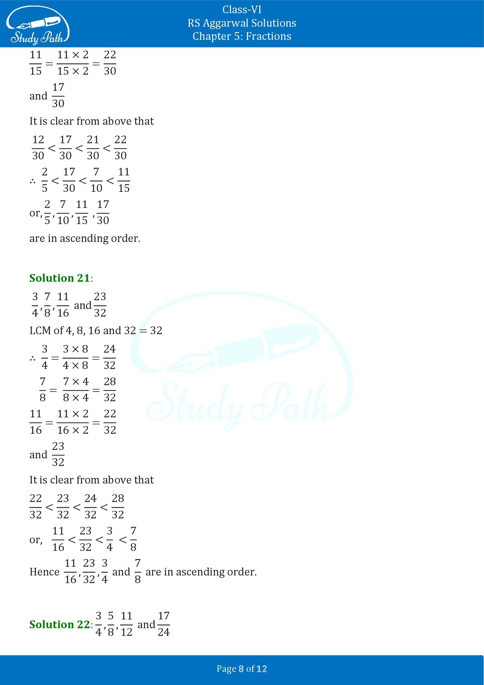 RS Aggarwal Solutions Class 6 Chapter 5 Fractions Exercise 5D 0008