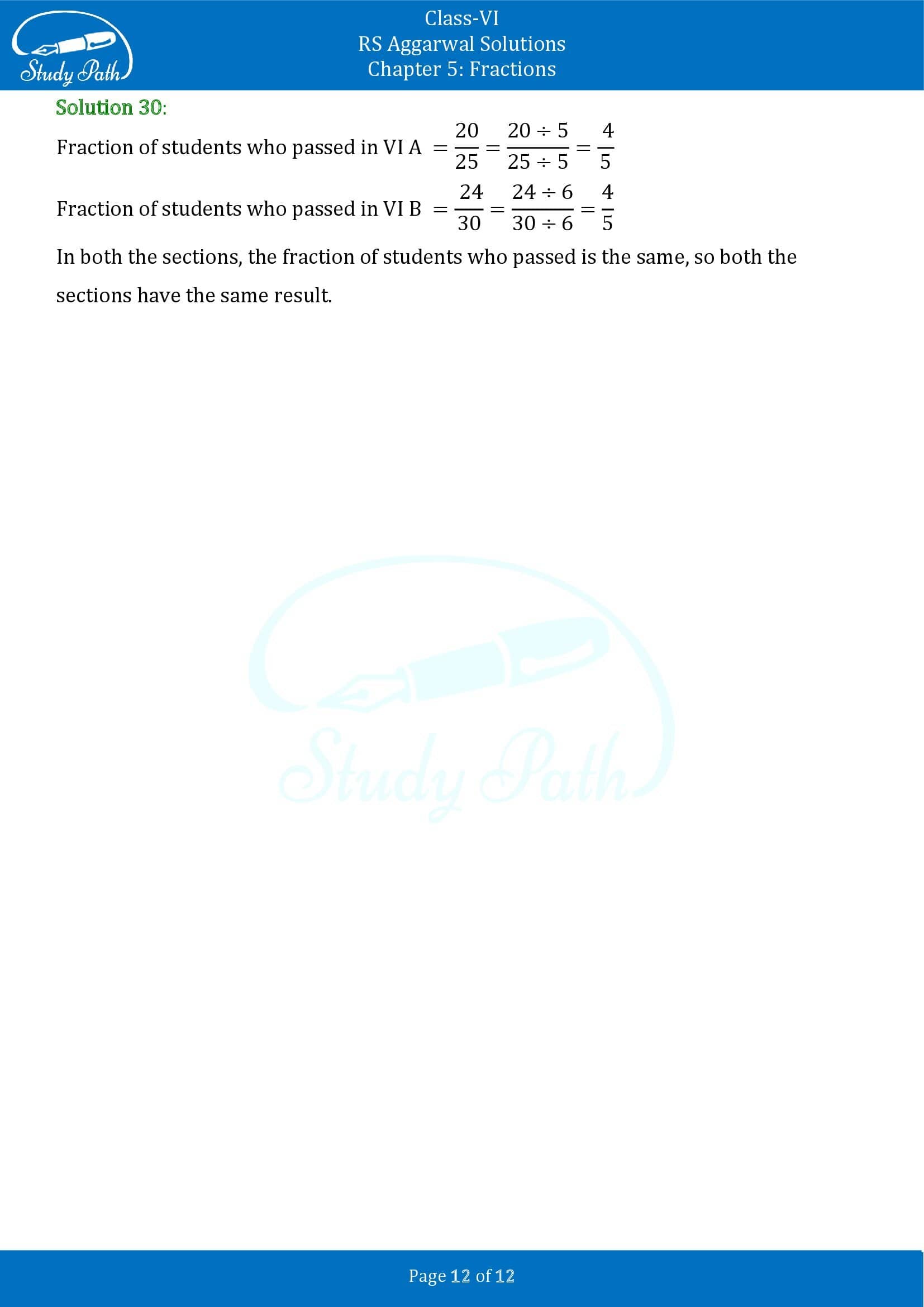RS Aggarwal Solutions Class 6 Chapter 5 Fractions Exercise 5D 0012