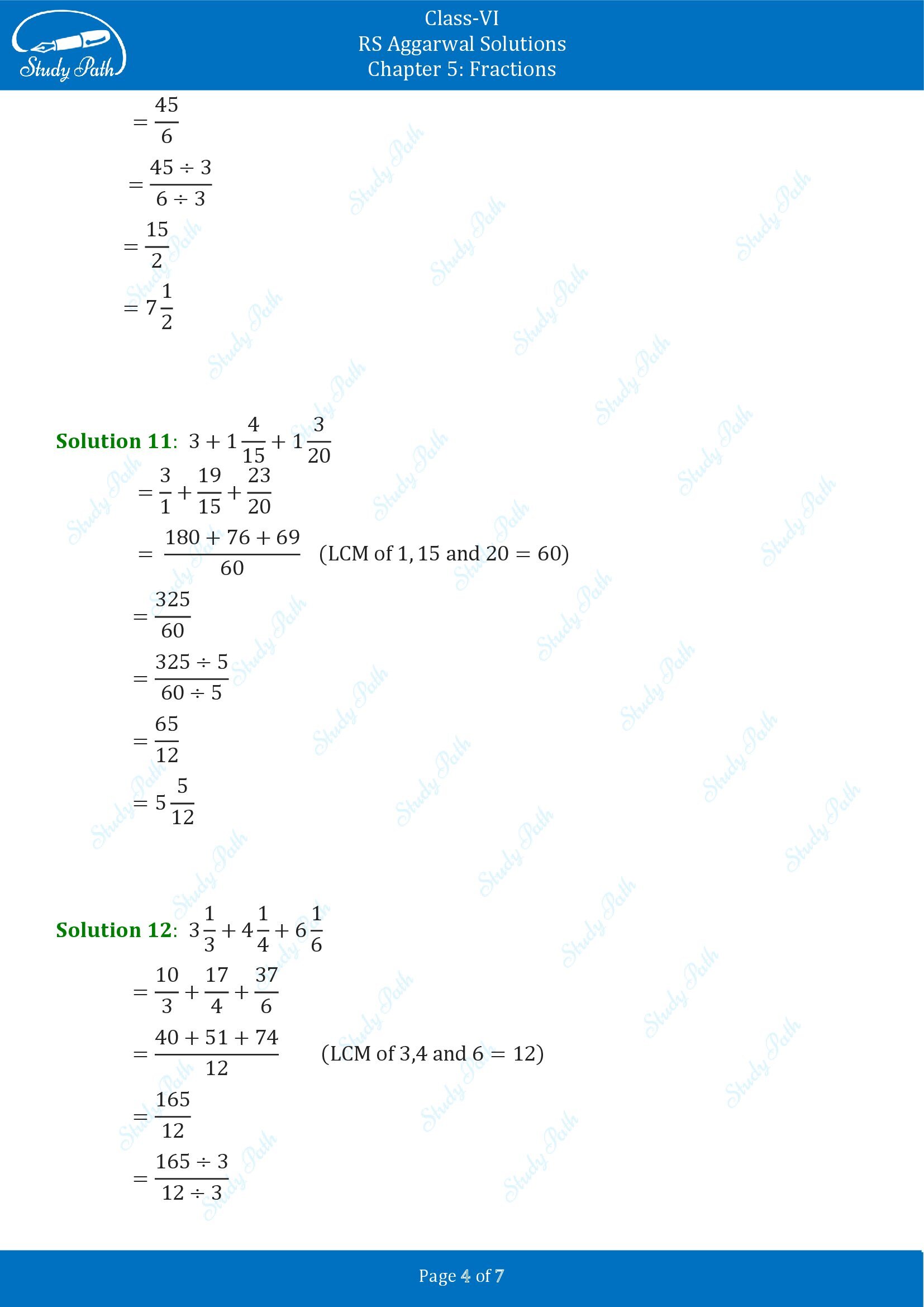 RS Aggarwal Solutions Class 6 Chapter 5 Fractions Exercise 5E 0004