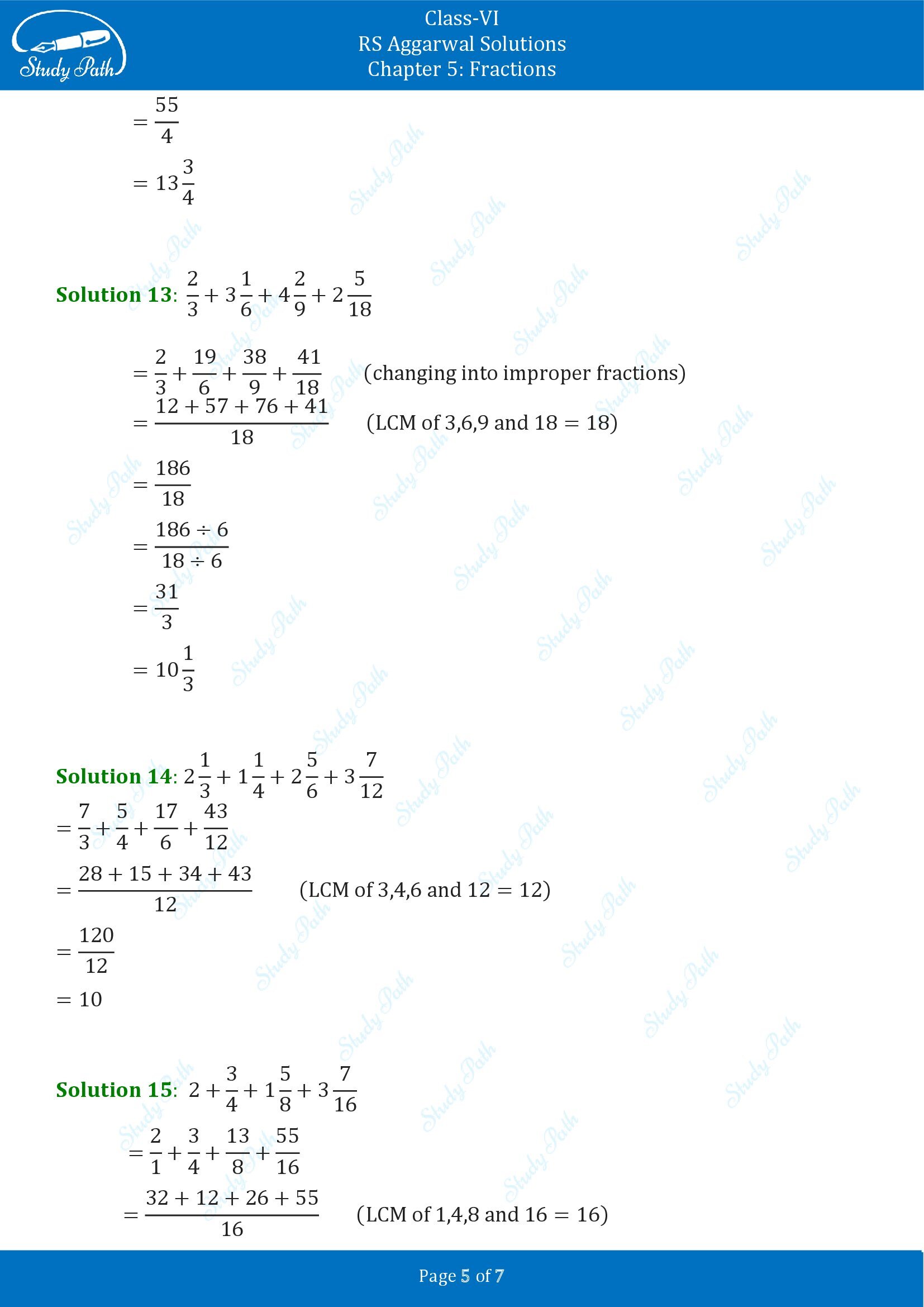 RS Aggarwal Solutions Class 6 Chapter 5 Fractions Exercise 5E 0005