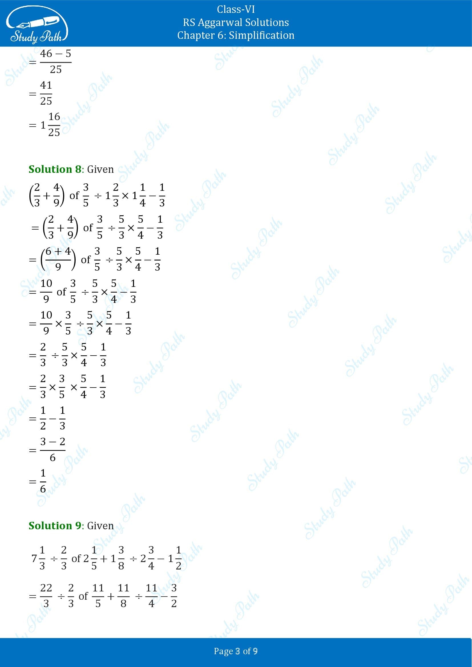 RS Aggarwal Solutions Class 6 Chapter 6 Simplification Exercise 6A 003