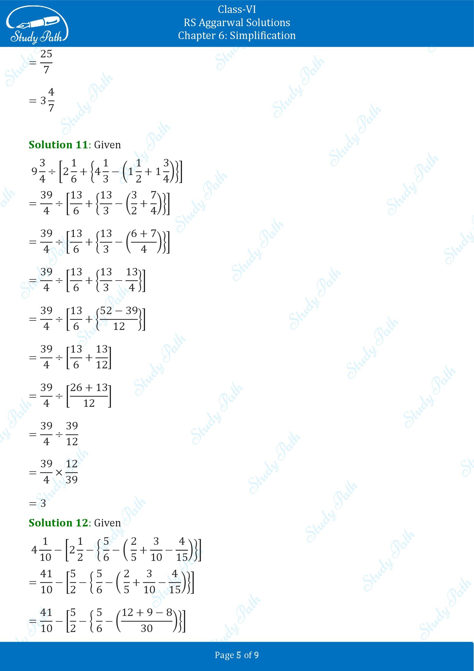 RS Aggarwal Solutions Class 6 Chapter 6 Simplification Exercise 6A 005