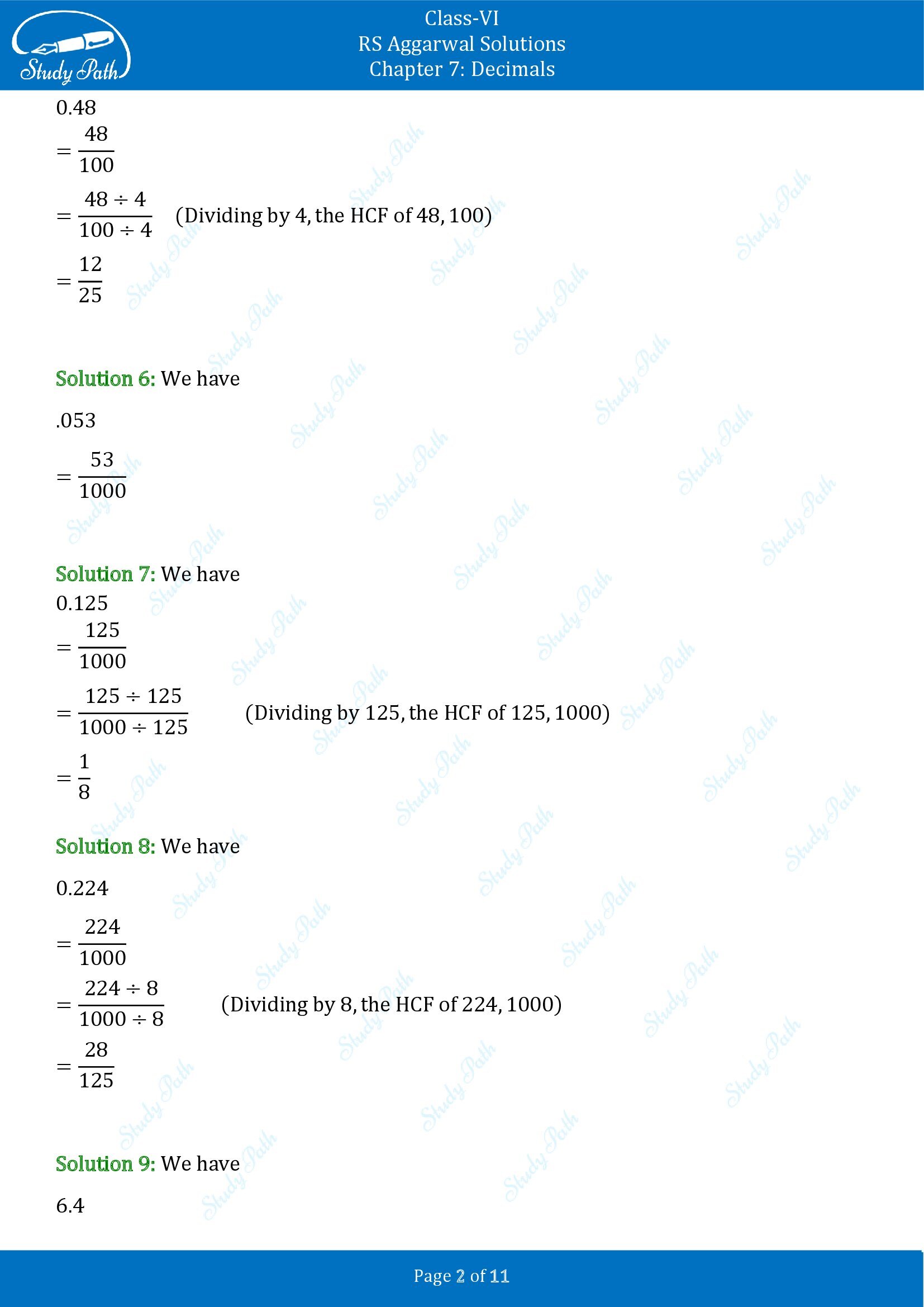 RS Aggarwal Solutions Class 6 Chapter 7 Decimals Exercise 7B 0002