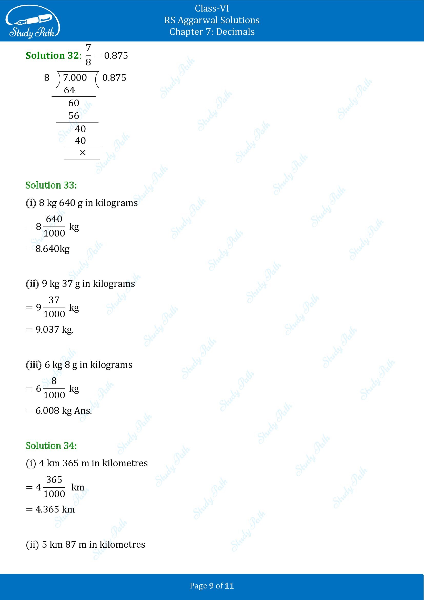 RS Aggarwal Solutions Class 6 Chapter 7 Decimals Exercise 7B 0009