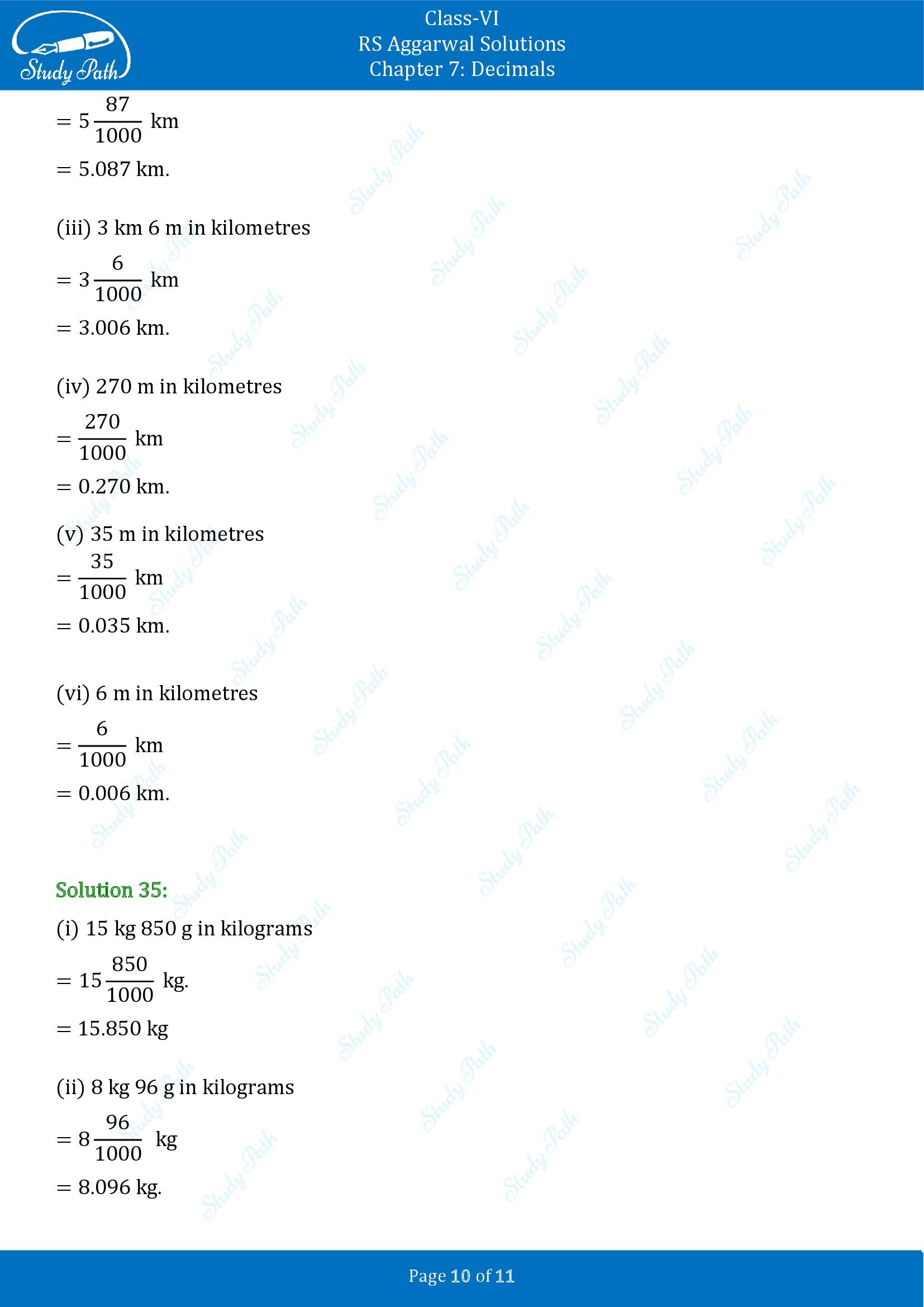 RS Aggarwal Solutions Class 6 Chapter 7 Decimals Exercise 7B 0010