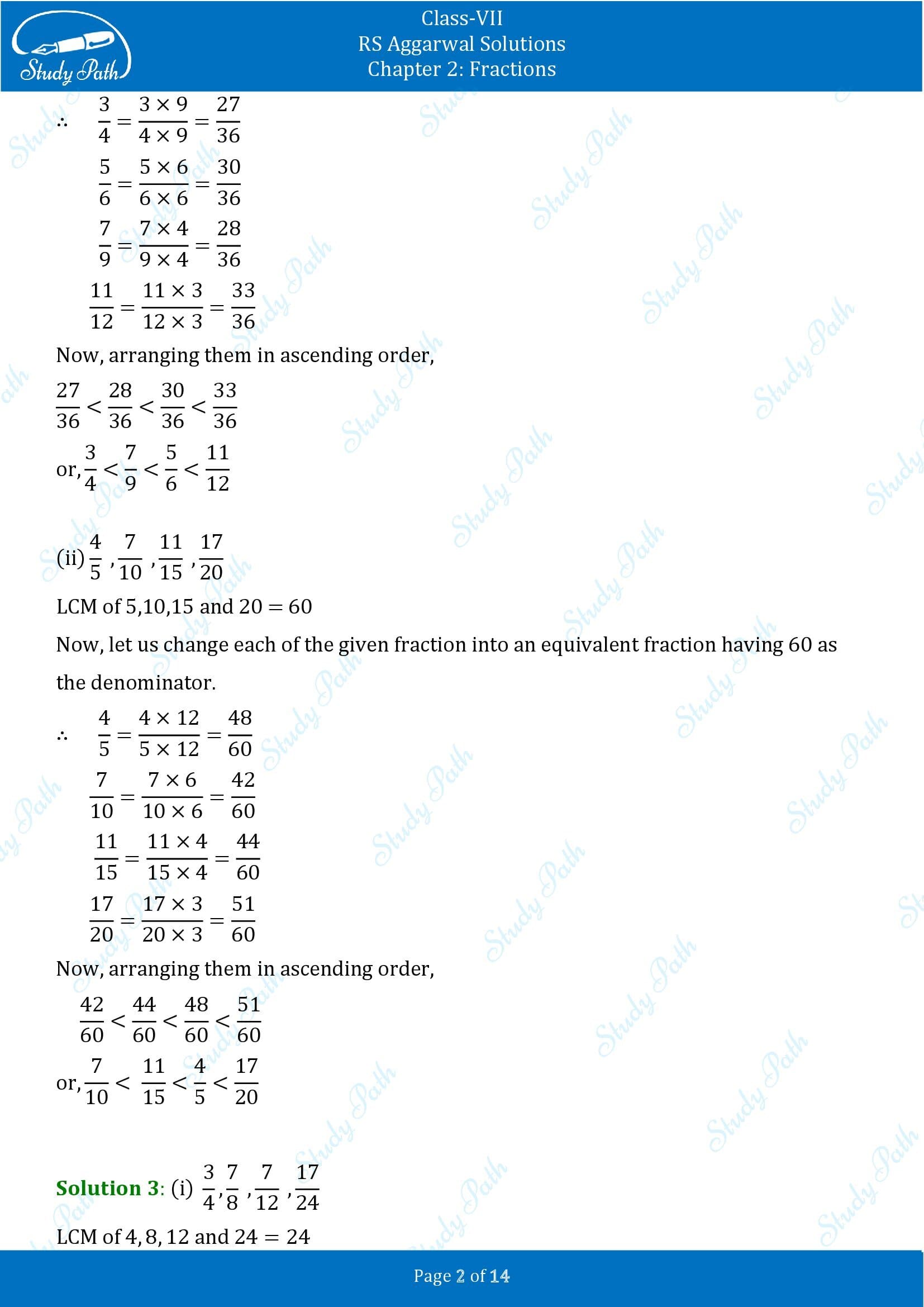 RS Aggarwal Solutions Class 7 Chapter 2 Fractions Exercise 2A 00002