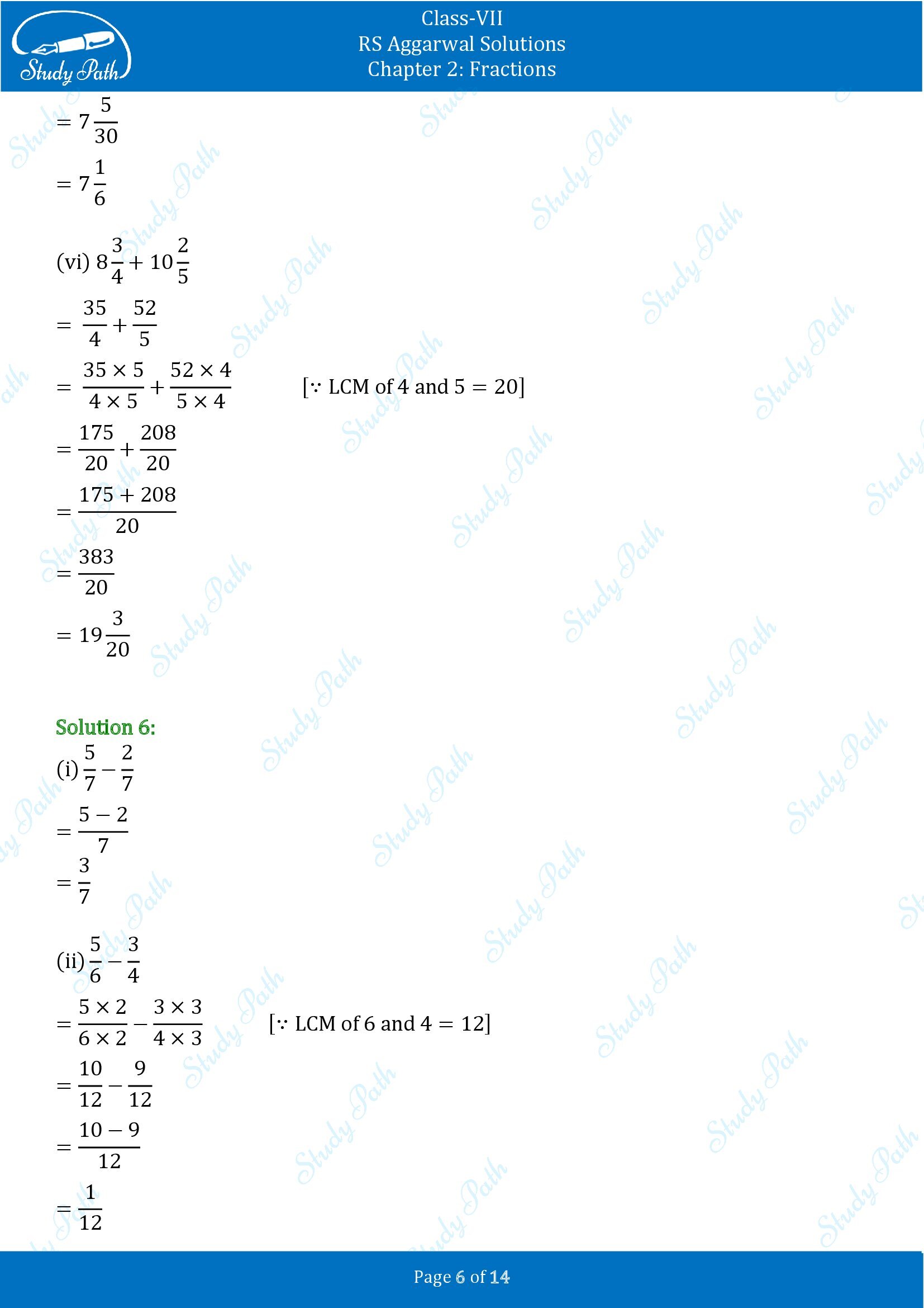 RS Aggarwal Solutions Class 7 Chapter 2 Fractions Exercise 2A 00006