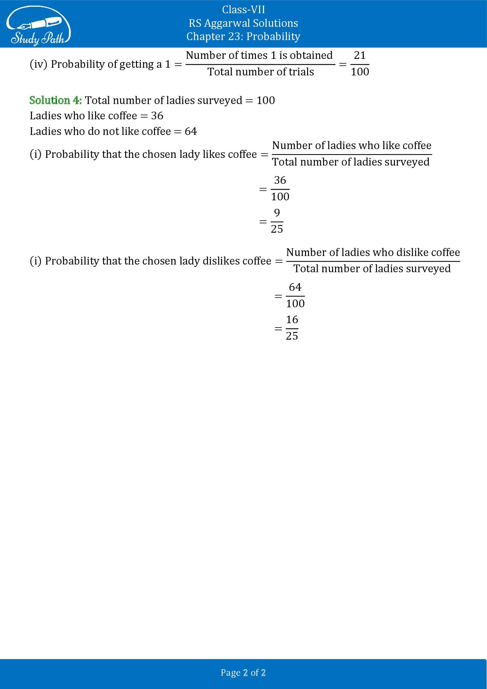 RS Aggarwal Solutions Class 7 Chapter 23 Probability 00002