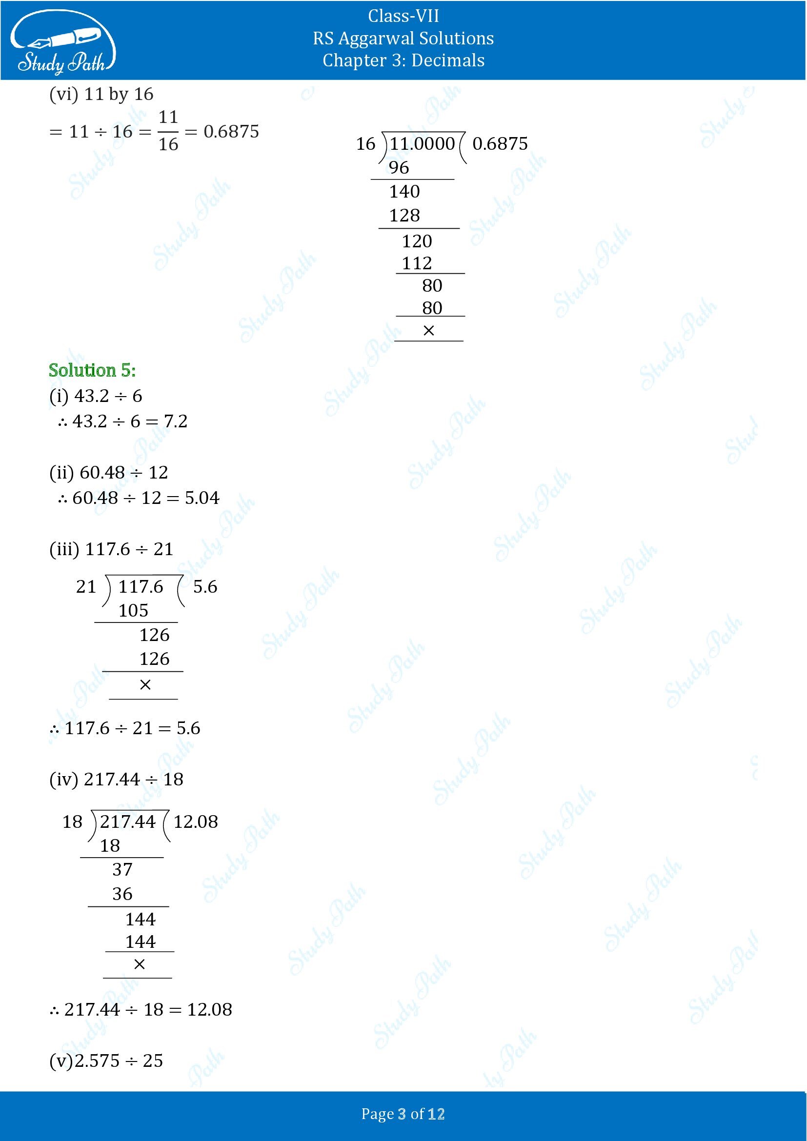 RS Aggarwal Solutions Class 7 Chapter 3 Decimals Exercise 3D 00003