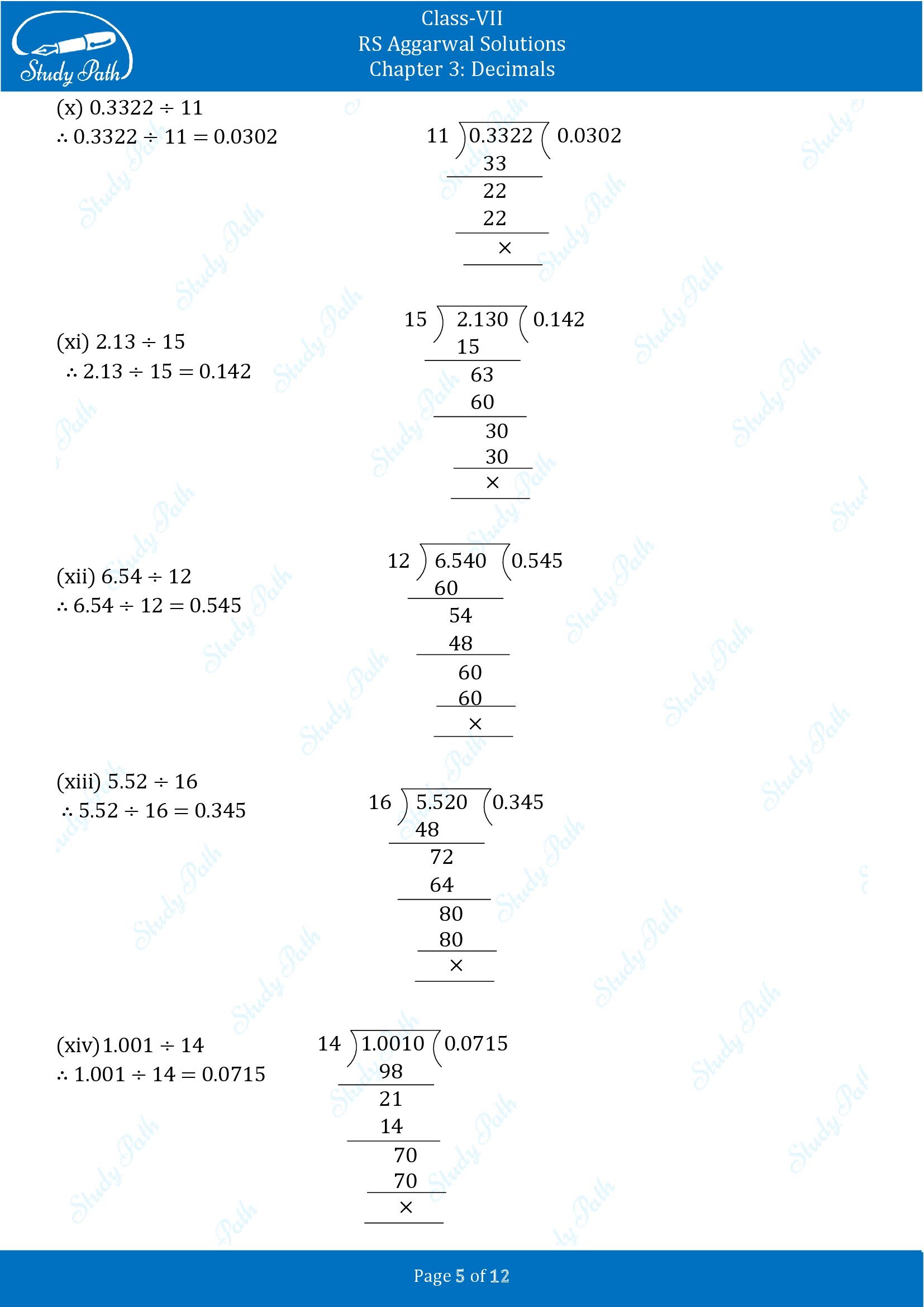 RS Aggarwal Solutions Class 7 Chapter 3 Decimals Exercise 3D 00005