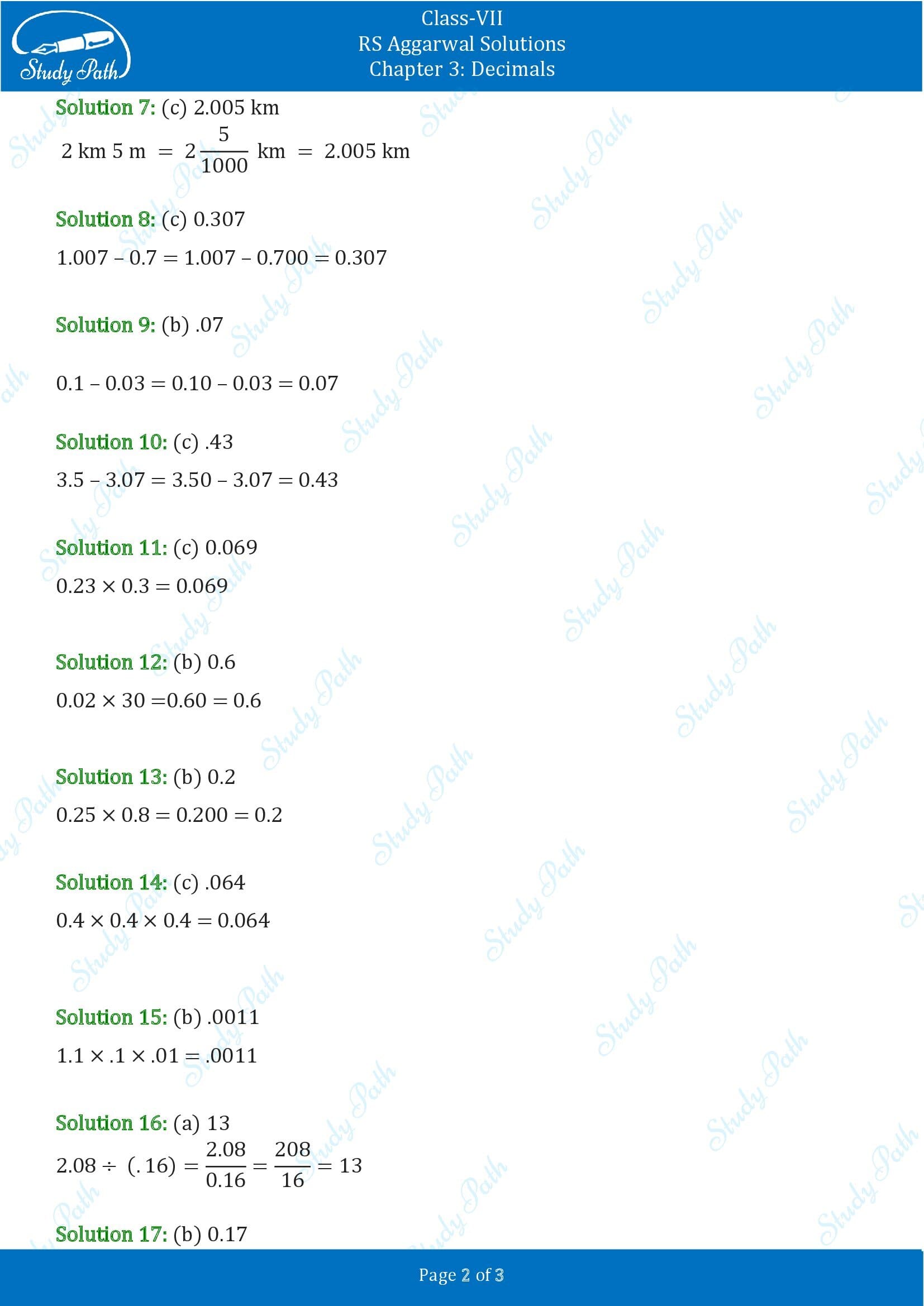 RS Aggarwal Solutions Class 7 Chapter 3 Decimals Exercise 3E MCQs 0002