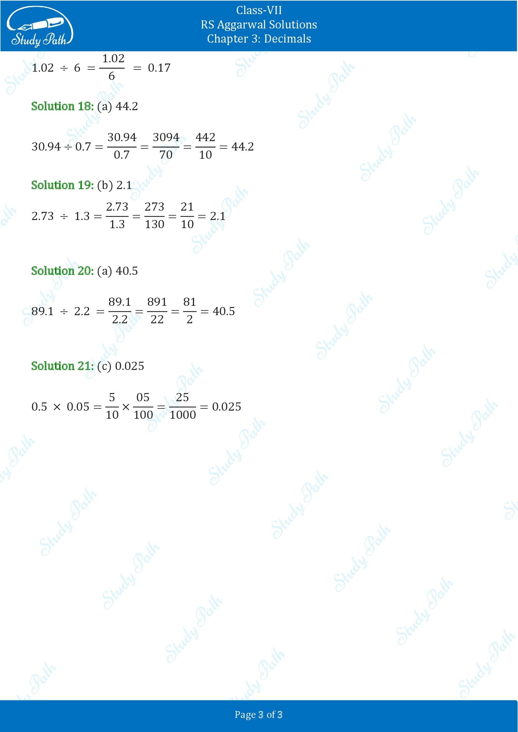 RS Aggarwal Solutions Class 7 Chapter 3 Decimals Exercise 3E MCQs 0003