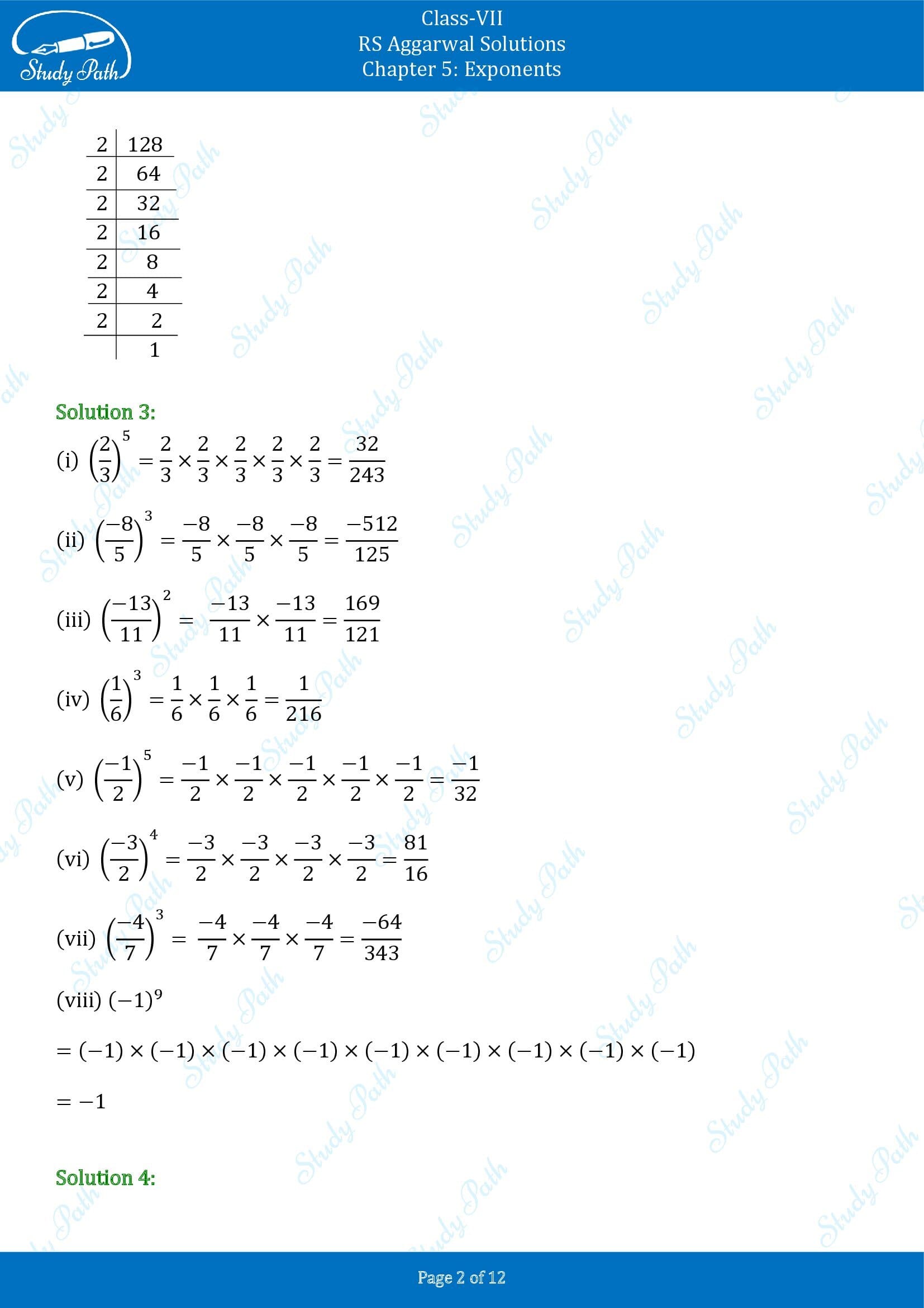 RS Aggarwal Solutions Class 7 Chapter 5 Exponents Exercise 5A 0002