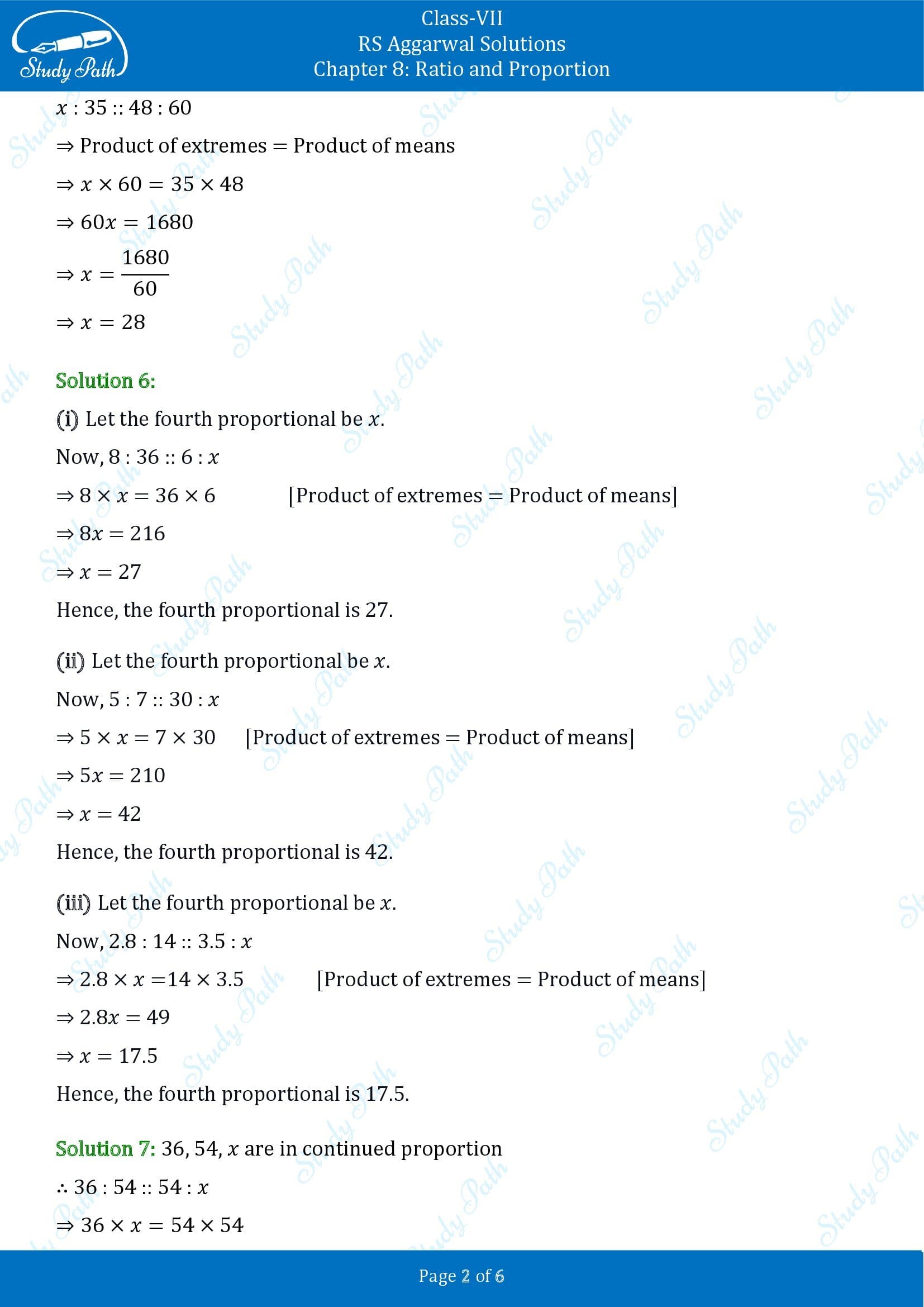 RS Aggarwal Solutions Class 7 Chapter 8 Ratio and Proportion Exercise 8B 00002