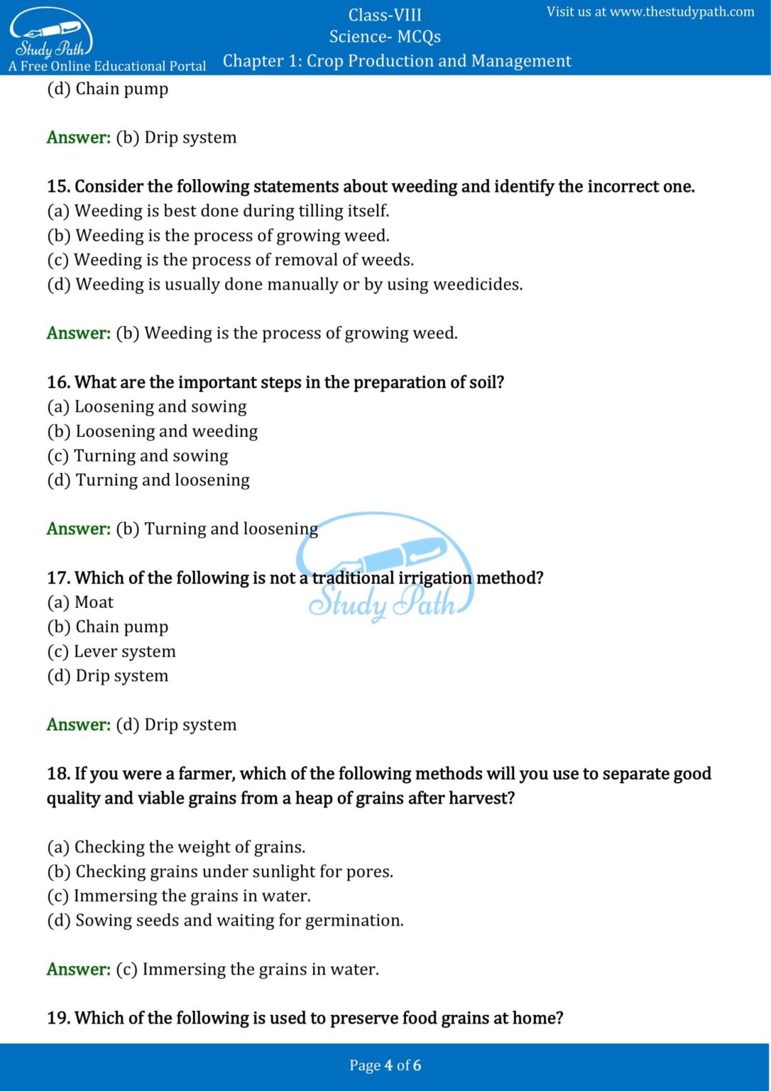 case study questions on crop production and management class 8