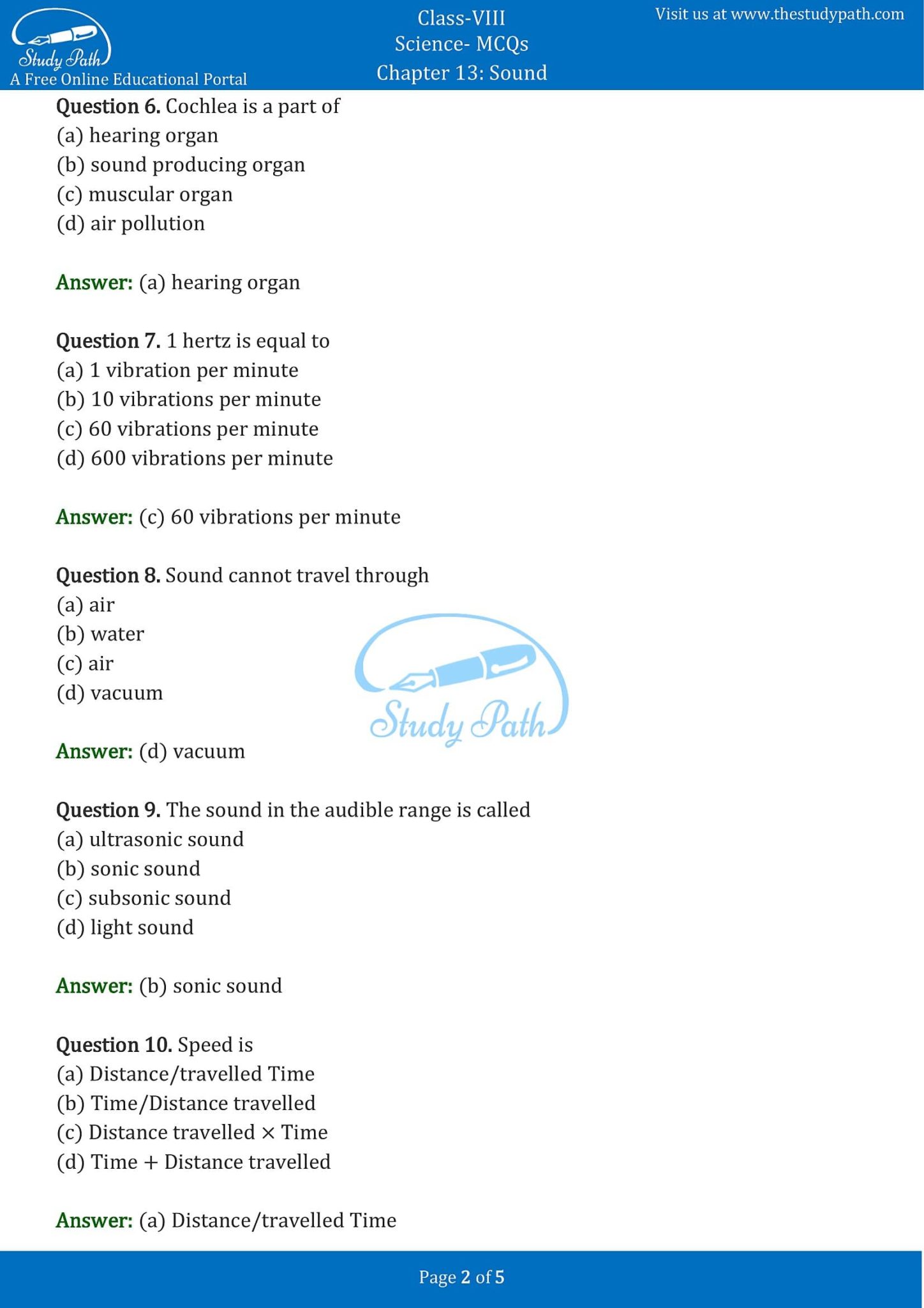 case study questions class 8 science sound