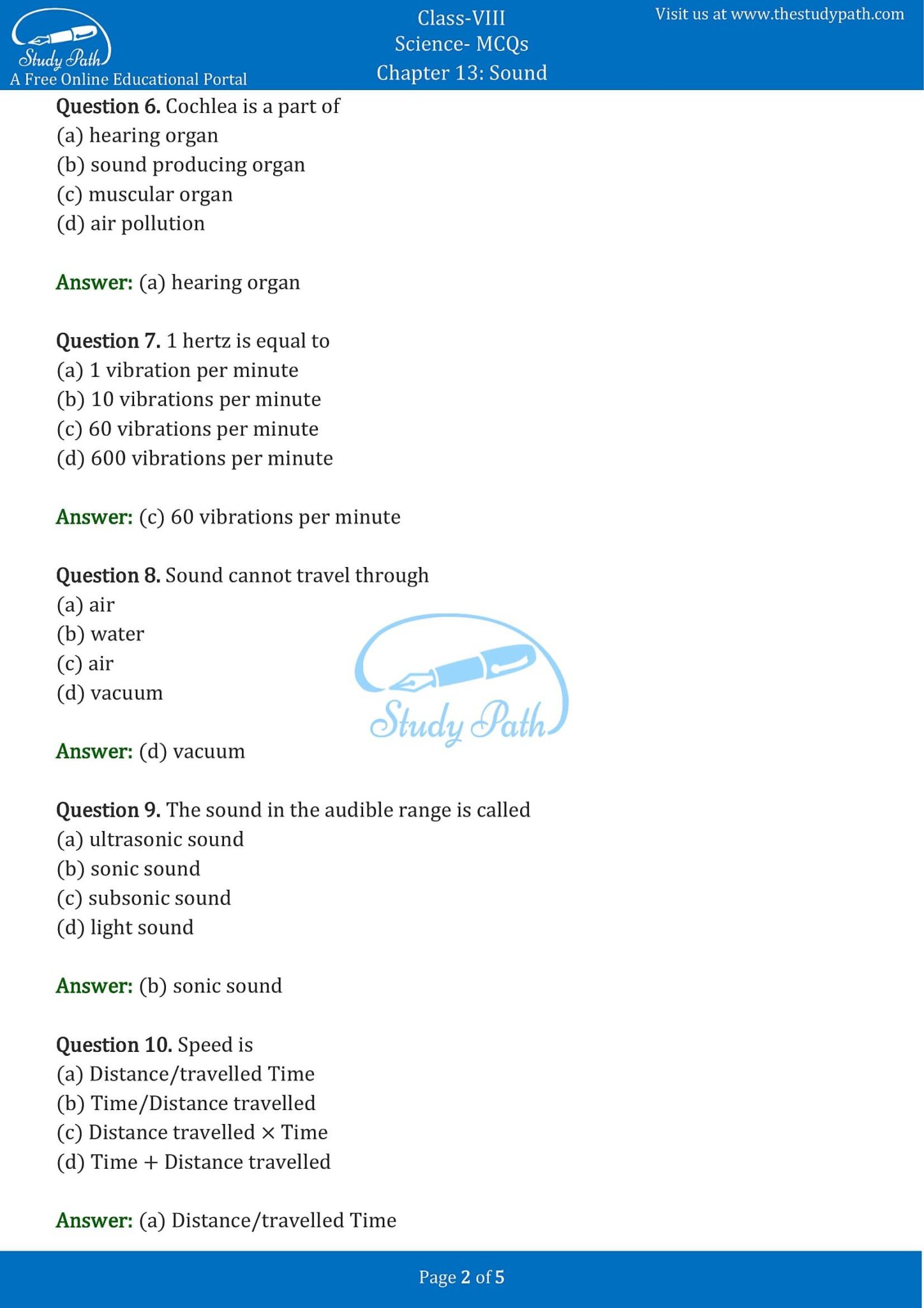 chapter 13 science class 8 mcq