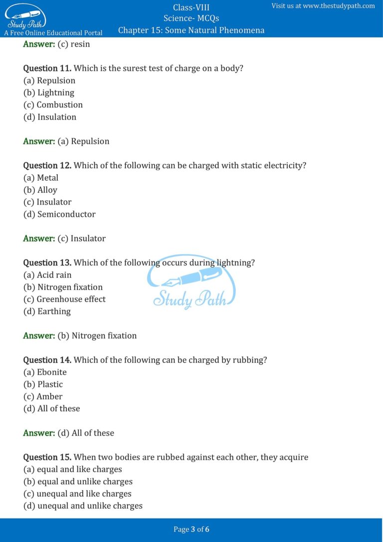 class-8-science-chapter-15-some-natural-phenomena-mcq-with-answers