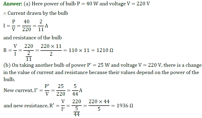 Class 10 Science Chapter 12 Electricity Important Question 11