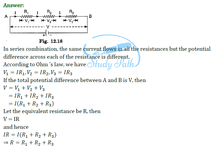 Class 10 Science Chapter 12 Electricity Important Question 14