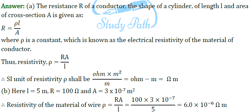 Class 10 Science Chapter 12 Electricity Important Question 18