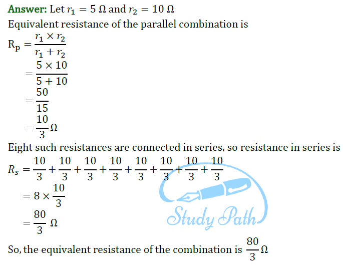 Class 10 Science Chapter 12 Electricity Important Question 7