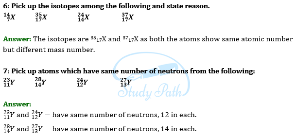Extra Questions for Class 9 Science Chapter 4 Structure of the Atom 5