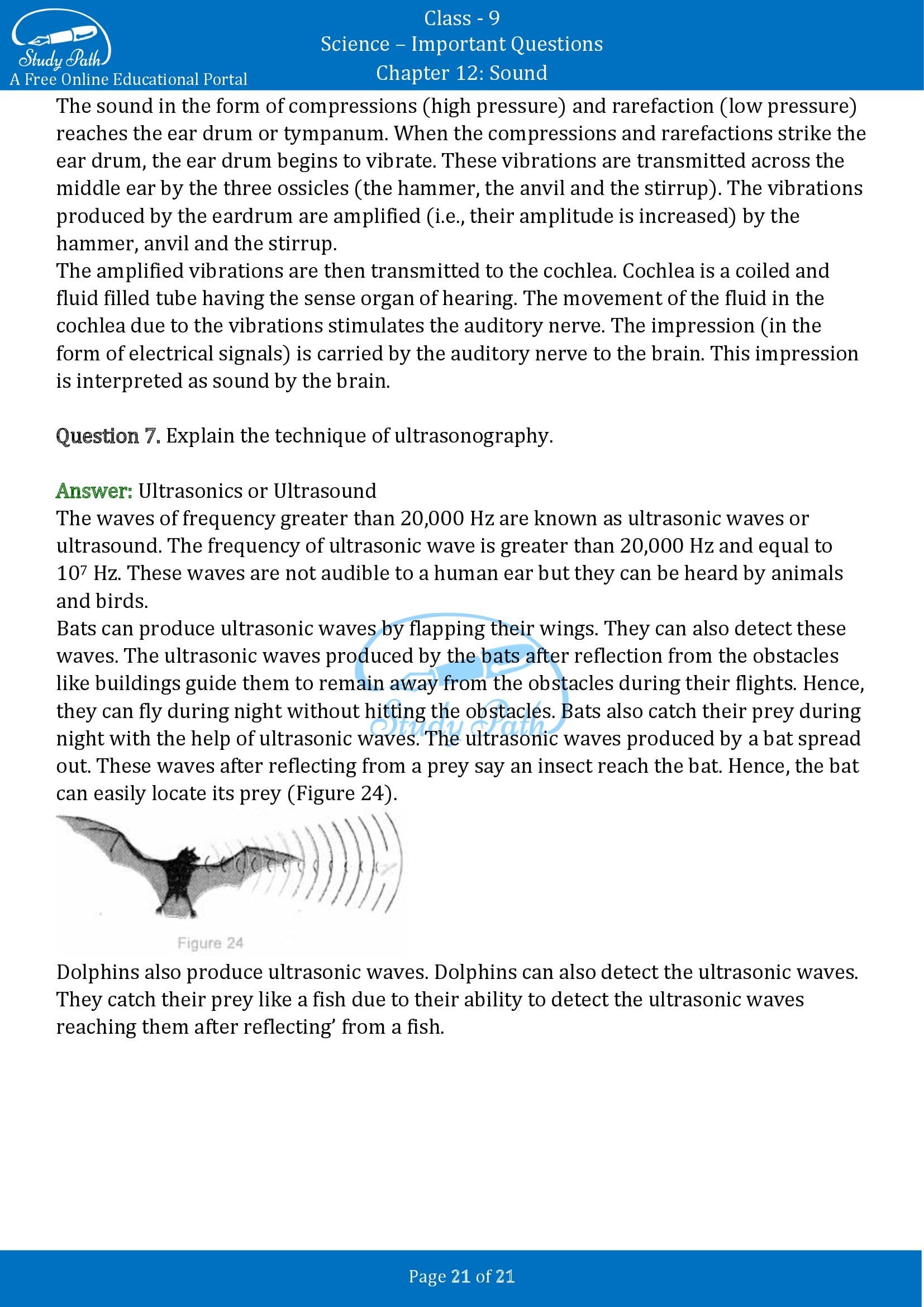 Important Questions for Class 9 Science Chapter 12 Sound 00021