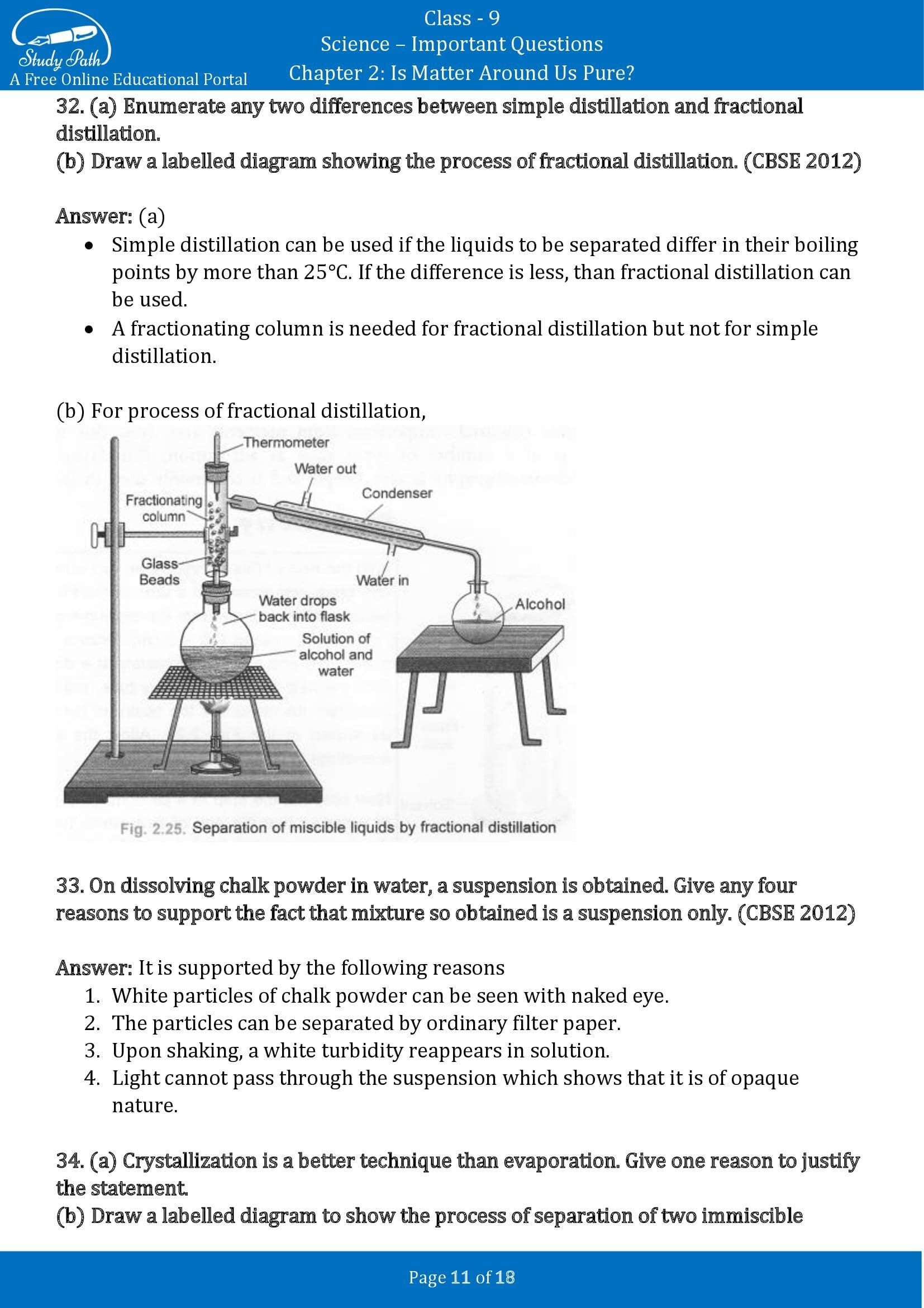 Important Questions for Class 9 Science Chapter 2 Is Matter Around Us Pure 00011