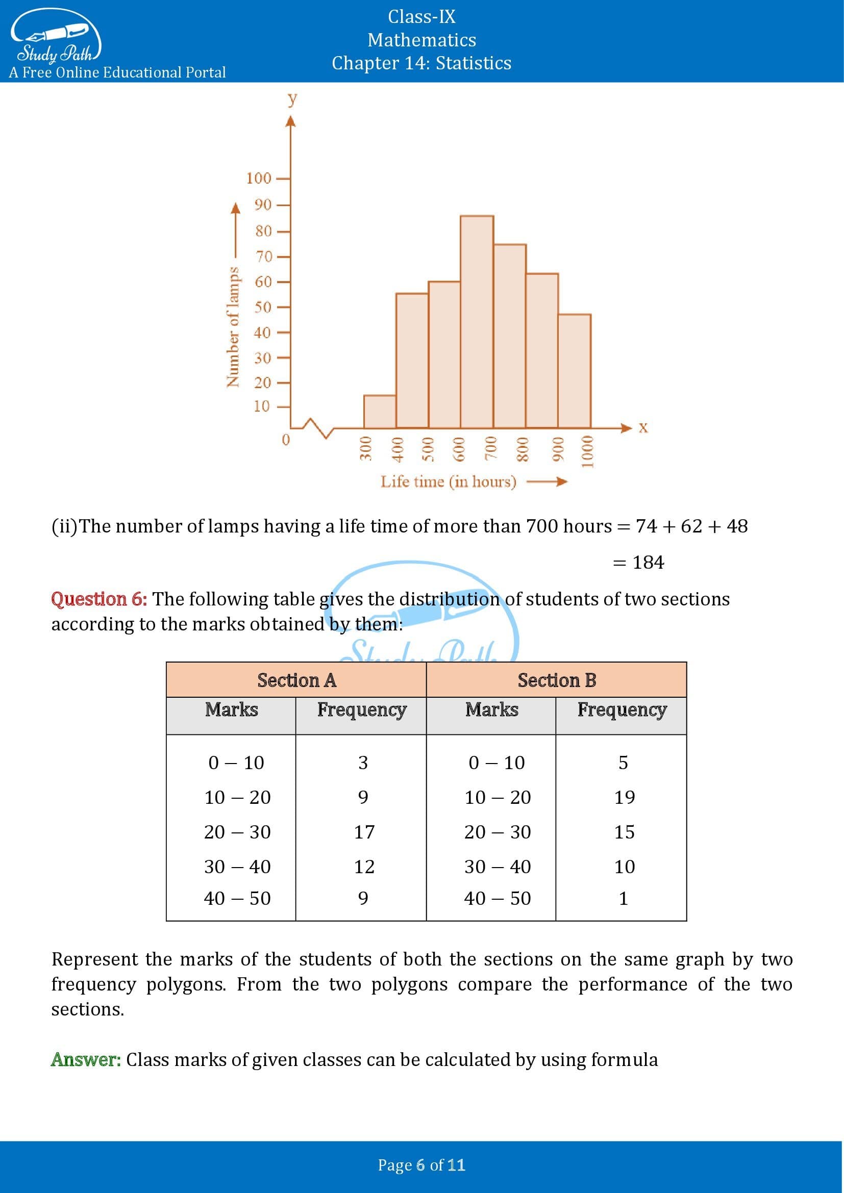 NCERT Solutions for Class 9 Maths Chapter 14 Statistics Exercise 14.3 00006