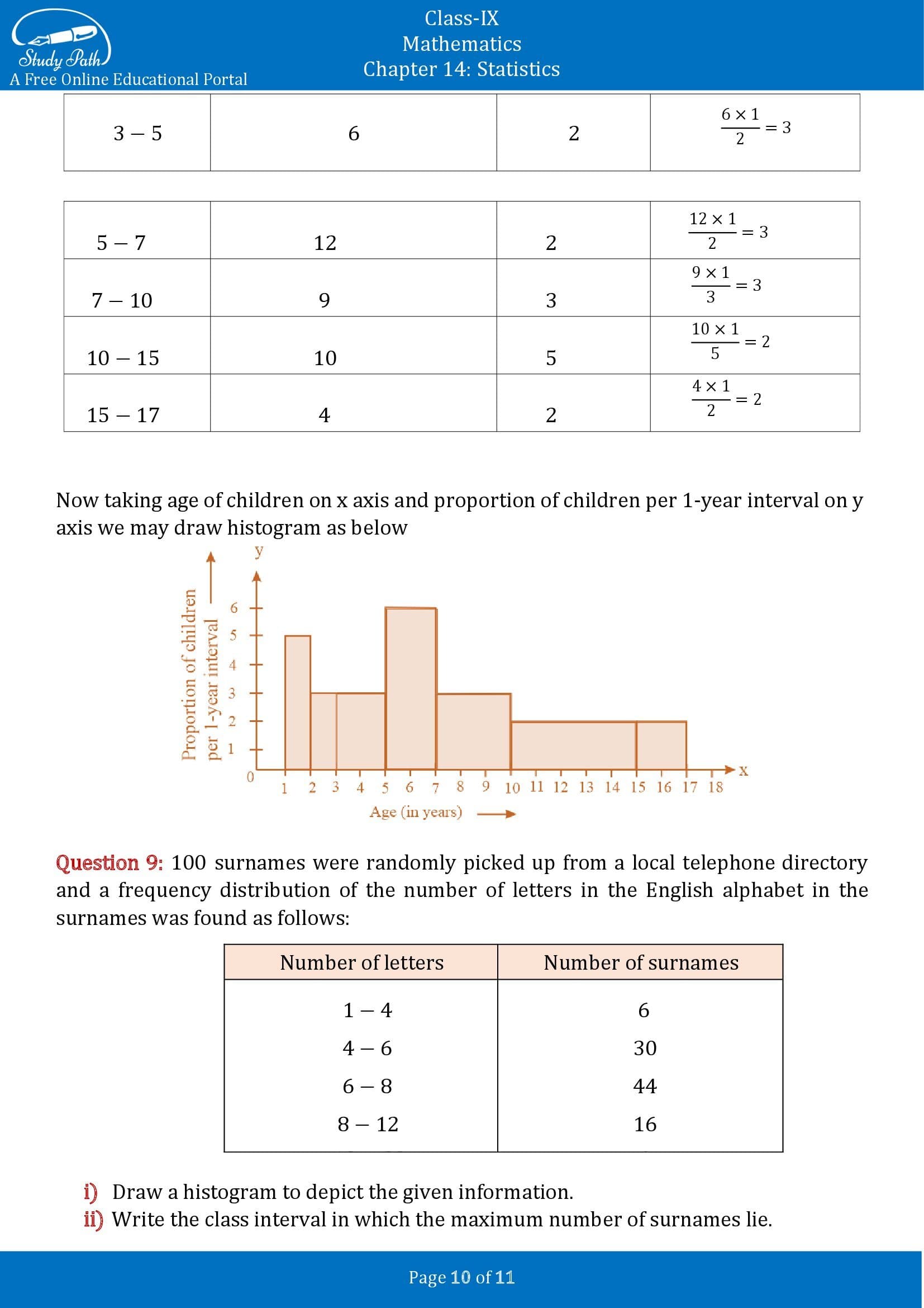 NCERT Solutions for Class 9 Maths Chapter 14 Statistics Exercise 14.3 00010