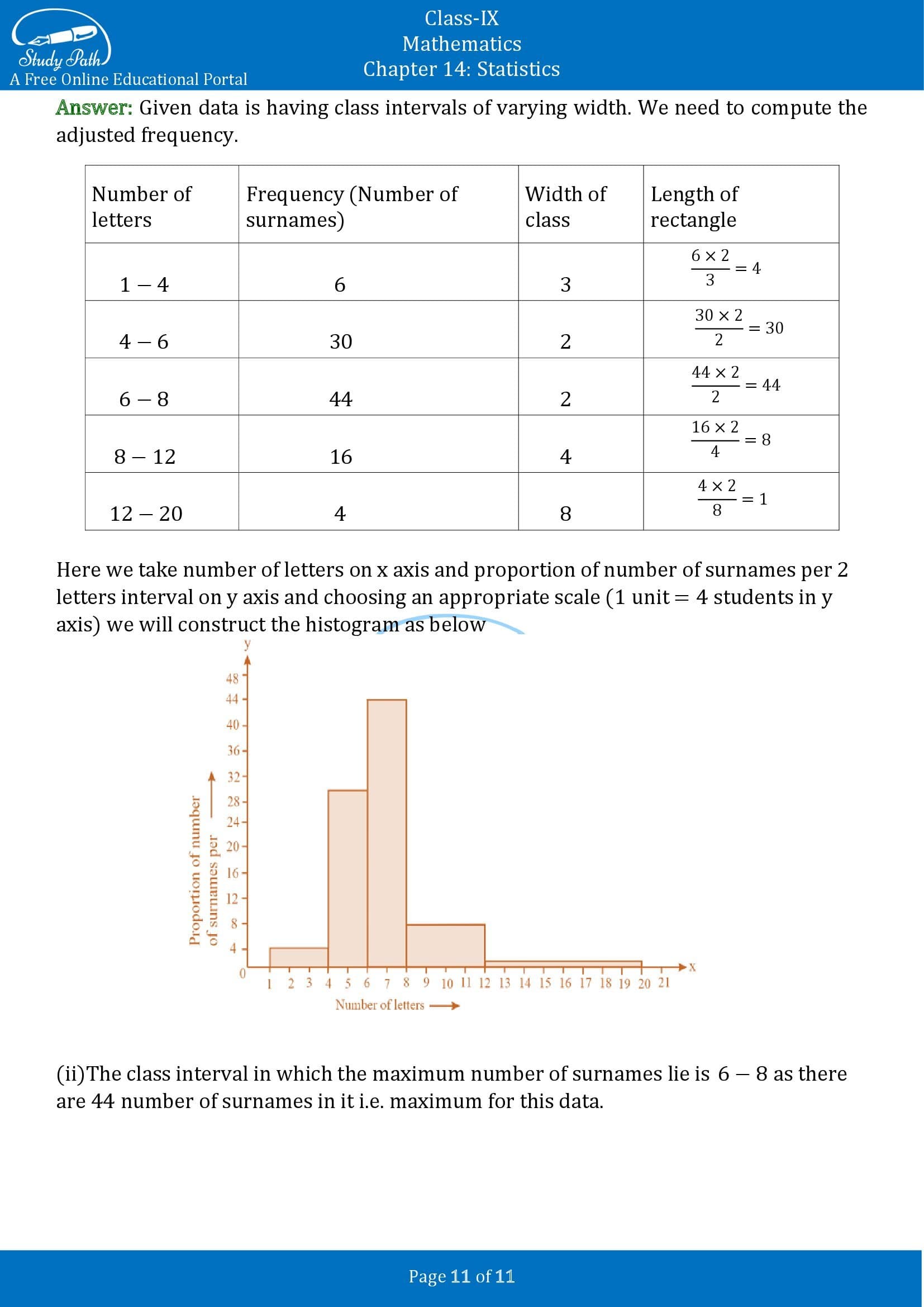 NCERT Solutions for Class 9 Maths Chapter 14 Statistics Exercise 14.3 00011