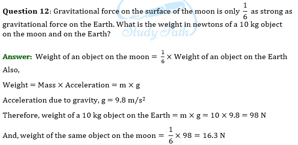 NCERT Solutions for Class 9 Science Chapter 10 Gravitation part 7