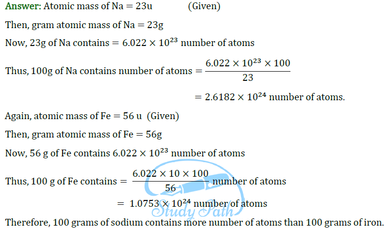 NCERT Solutions for Class 9 Science Chapter 3 Atoms and Molecules part 5