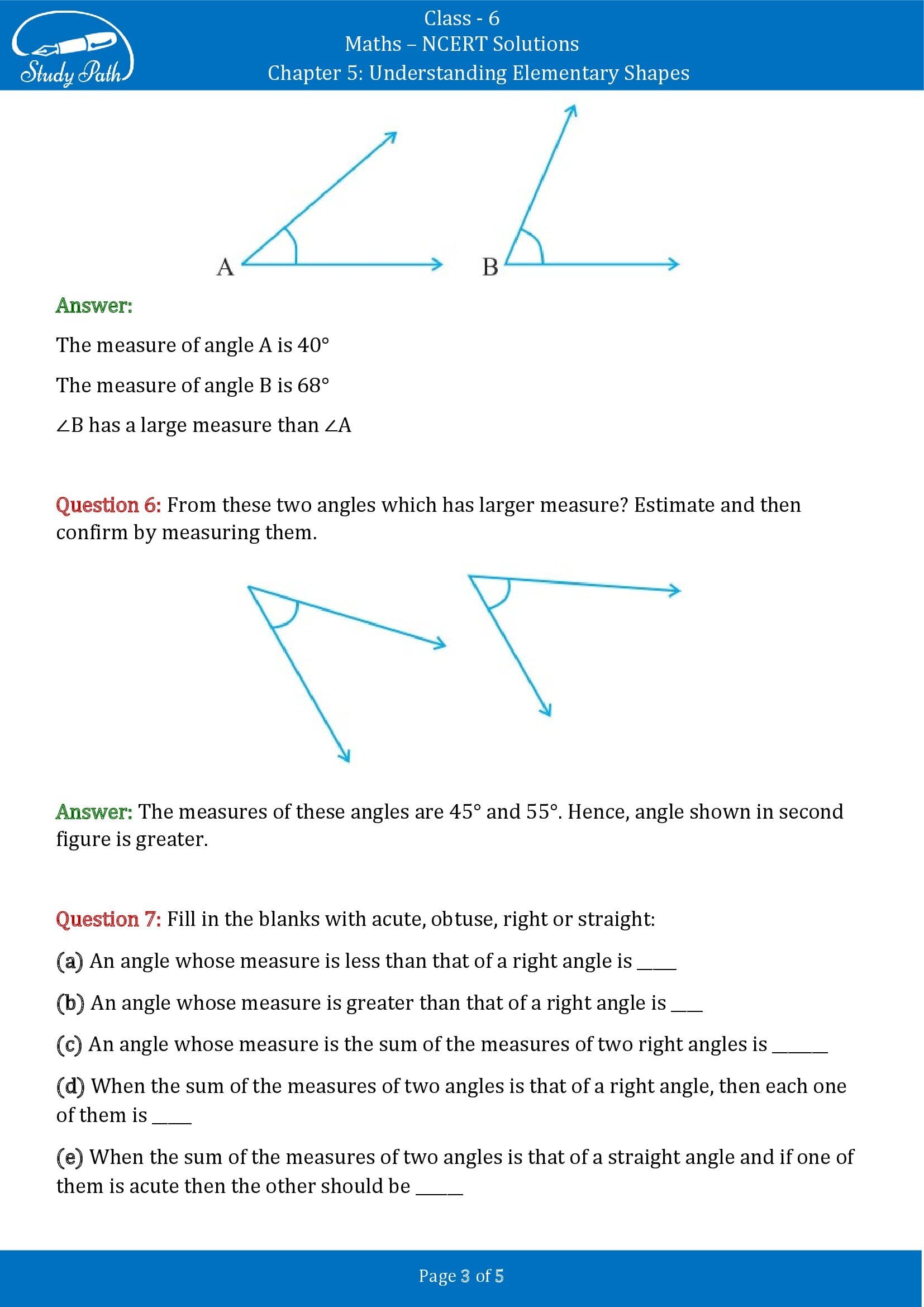 NCERT Solutions for Class 6 Maths Chapter 5 Understanding Elementary Shapes Exercise 5.4 0003
