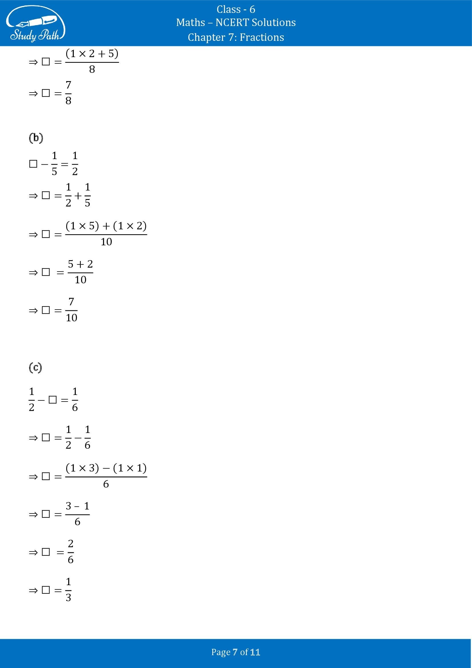 NCERT Solutions for Class 6 Maths Chapter 7 Fractions Exercise 7.6 0007