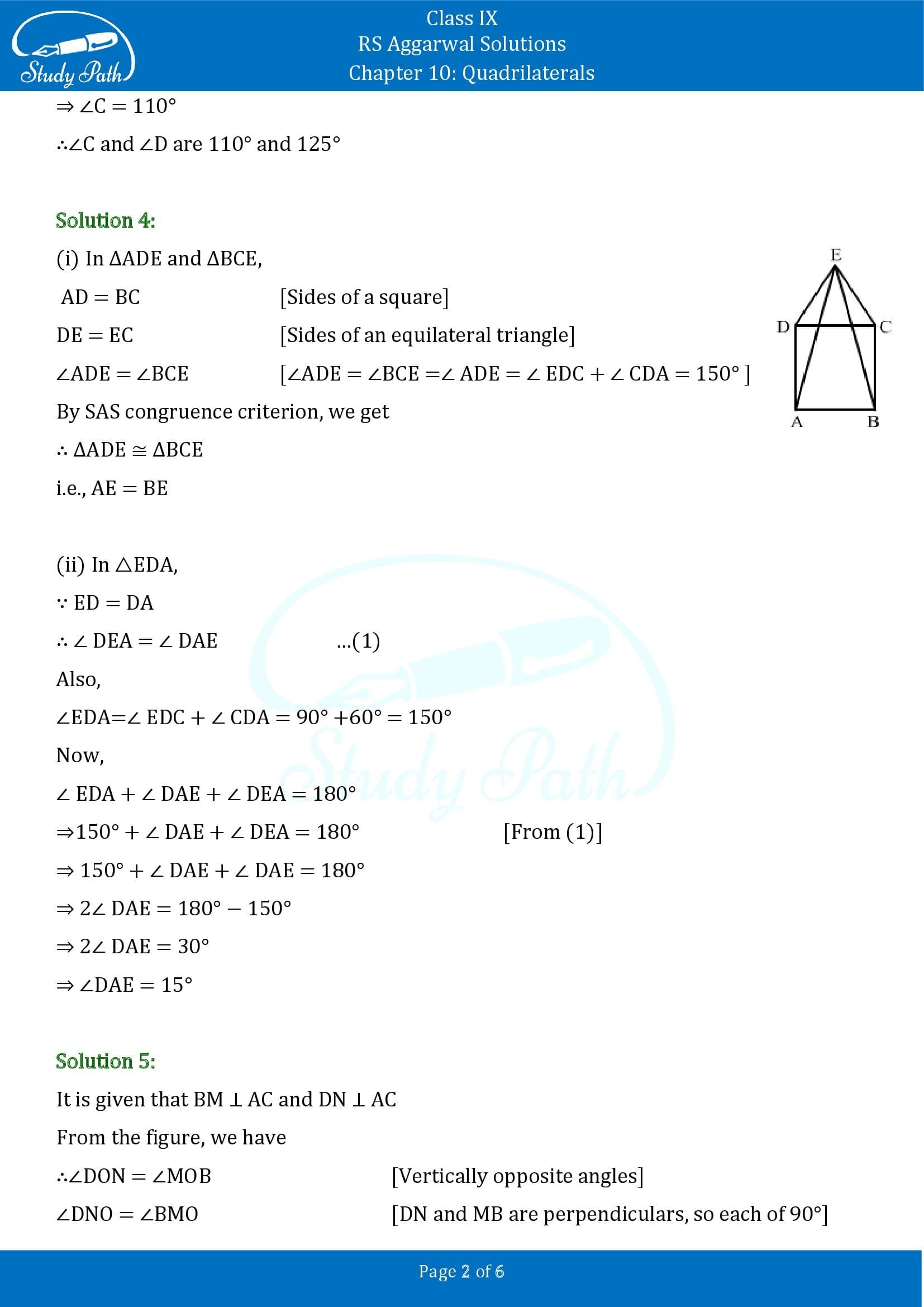 RS Aggarwal Solutions Class 9 Chapter 10 Quadrilaterals Exercise 10A 0002