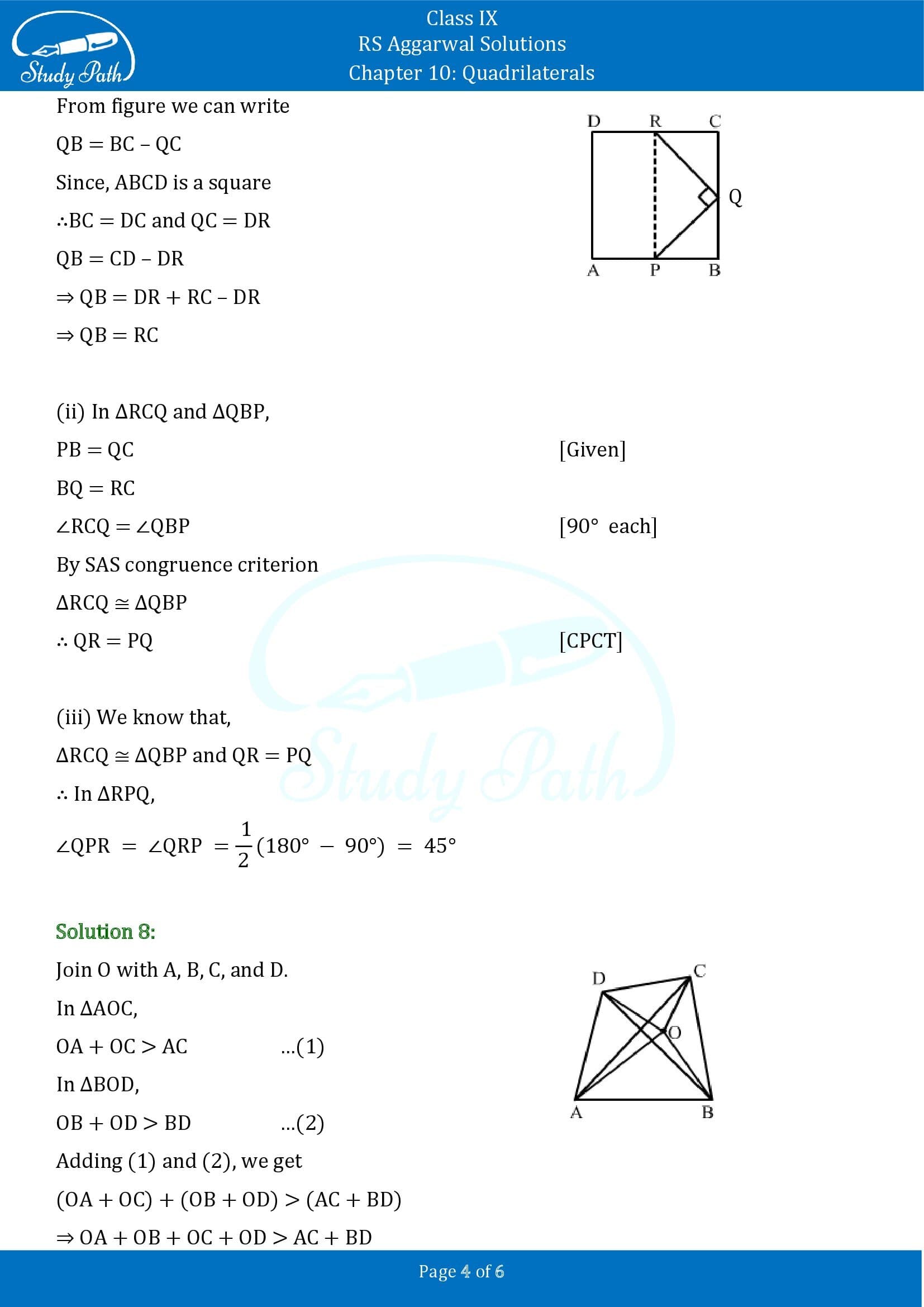 RS Aggarwal Solutions Class 9 Chapter 10 Quadrilaterals Exercise 10A 0004