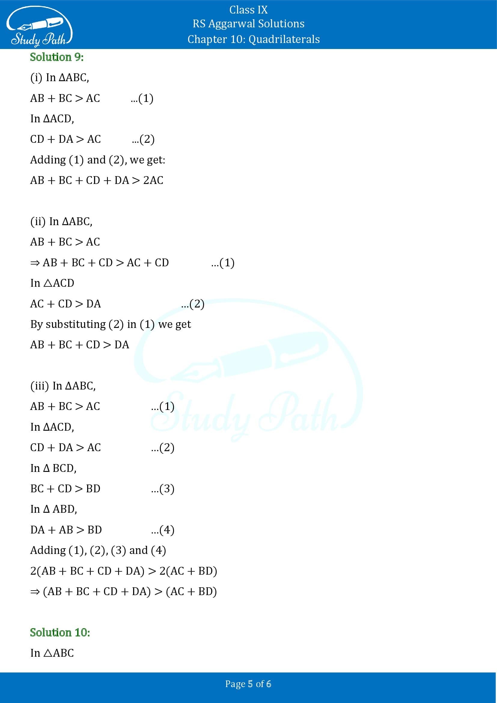 RS Aggarwal Solutions Class 9 Chapter 10 Quadrilaterals Exercise 10A 0005