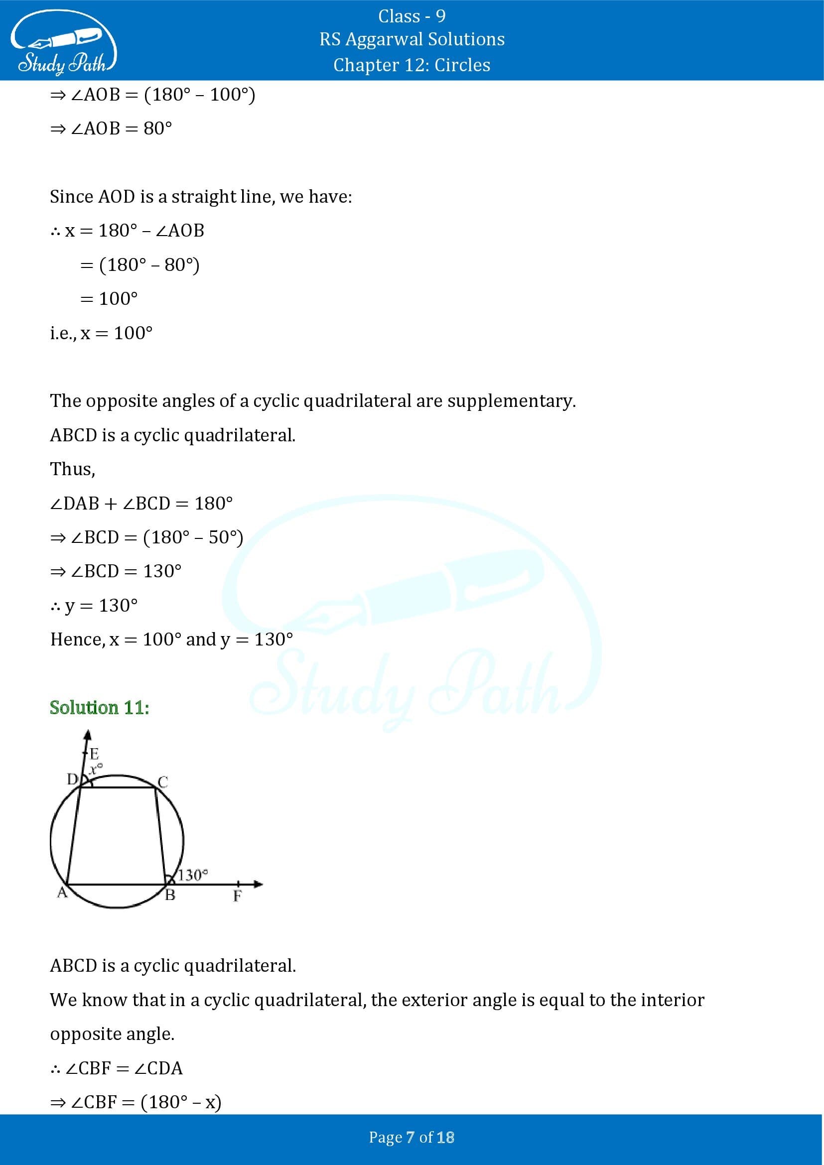 RS Aggarwal Solutions Class 9 Chapter 12 Circles Exercise 12C 00007